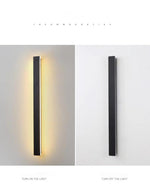 Waterproof Long Linear LED Wall Lamp Outdoor Wall Lights Black Porch Lights - Lamp Outdoor