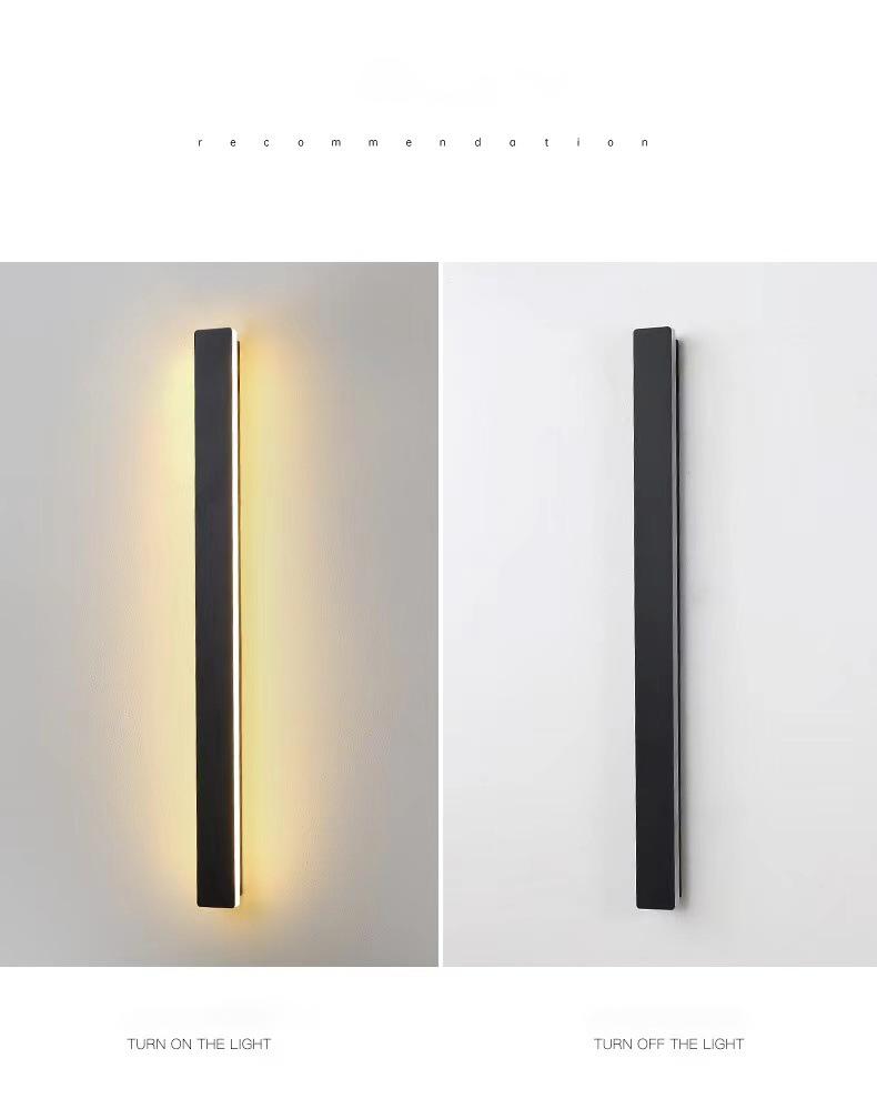 Waterproof Long Linear LED Wall Lamp Outdoor Wall Lights Black Porch Lights - Lamp Outdoor