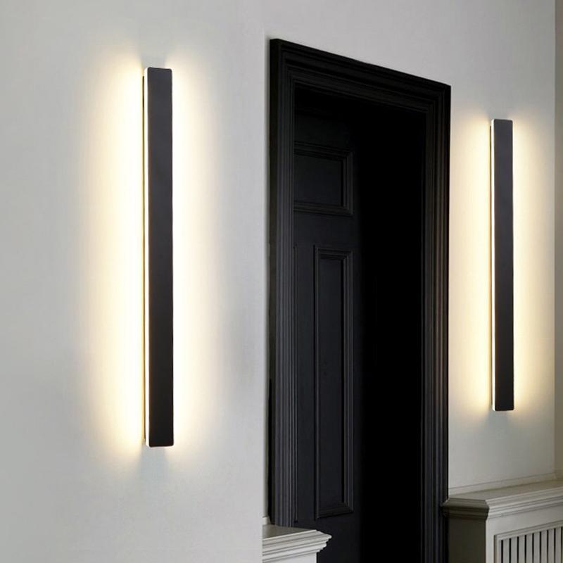 Waterproof Long Linear LED Wall Lamp Outdoor Wall Lights Black Porch Lights - Lamp Outdoor