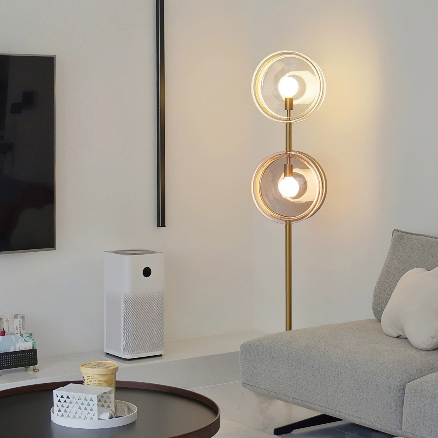 Hailie Contemporary Glass Floor Lamp