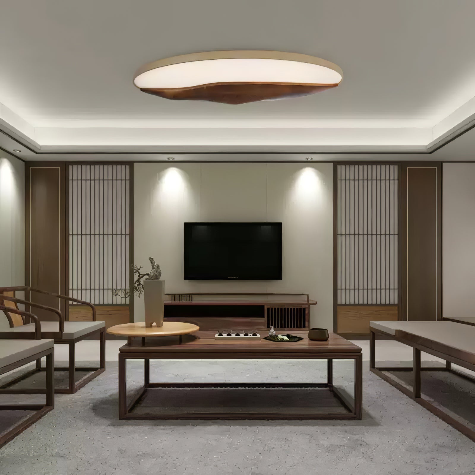 Vishaarae Scandi Wooden Ceiling Light - Lamp Outdoor