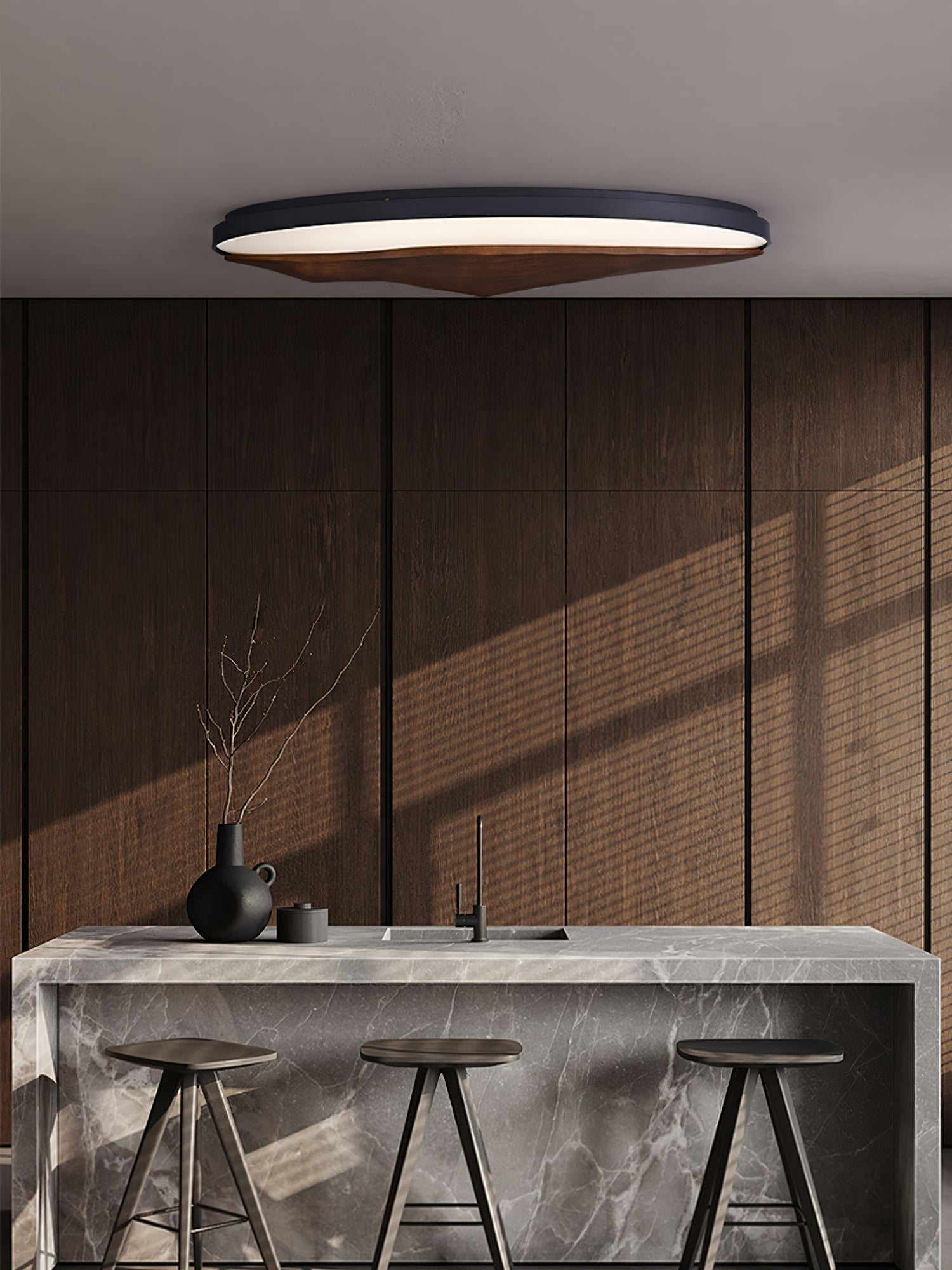 Vishaarae Scandi Wooden Ceiling Light - Lamp Outdoor