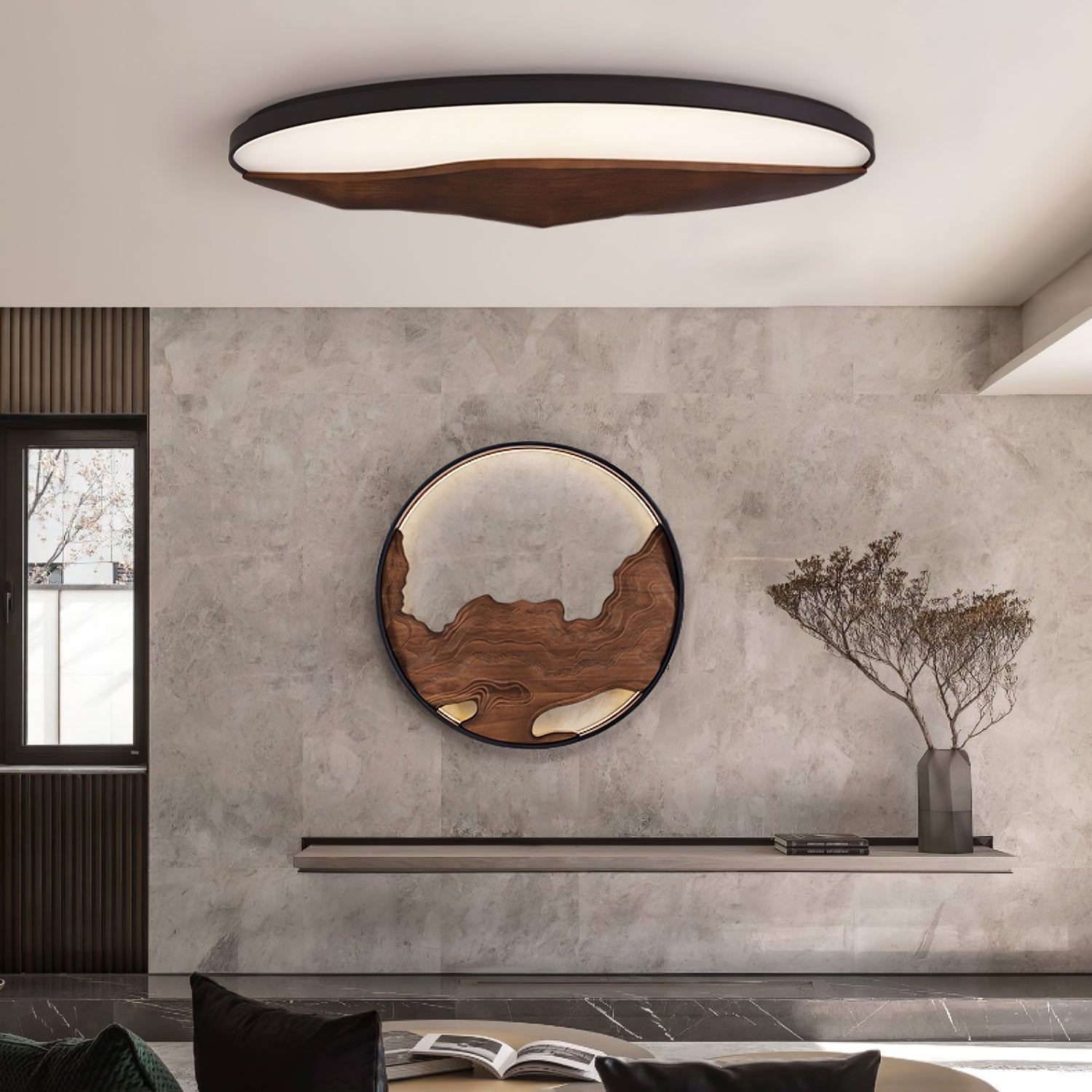 Vishaarae Scandi Wooden Ceiling Light - Lamp Outdoor