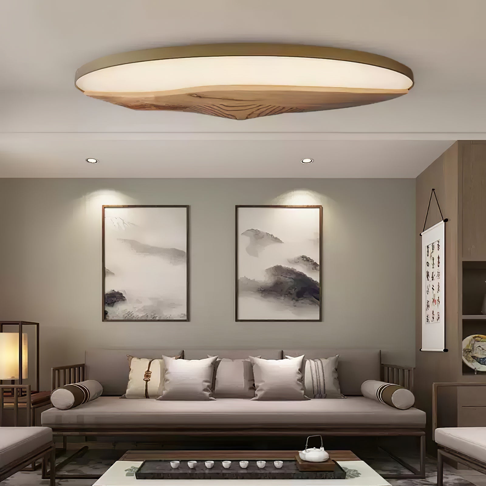 Vishaarae Scandi Wooden Ceiling Light - Lamp Outdoor