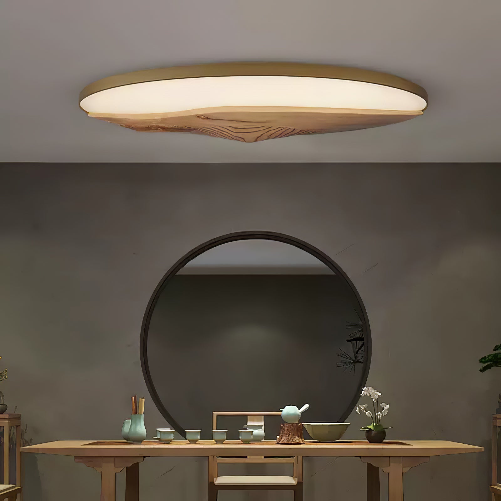 Vishaarae Scandi Wooden Ceiling Light - Lamp Outdoor