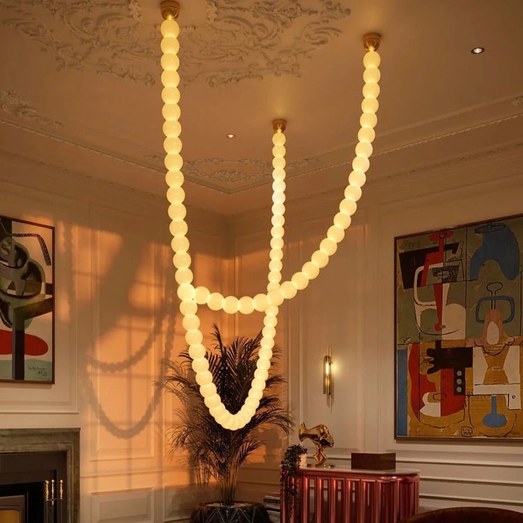 PearlCascade Glass Bead Chandelier - Lamp Outdoor