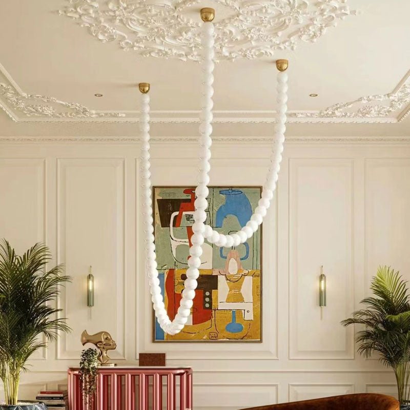 PearlCascade Glass Bead Chandelier - Lamp Outdoor