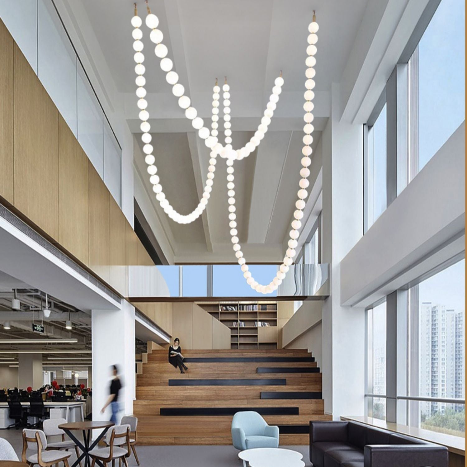 PearlCascade Glass Bead Chandelier - Lamp Outdoor