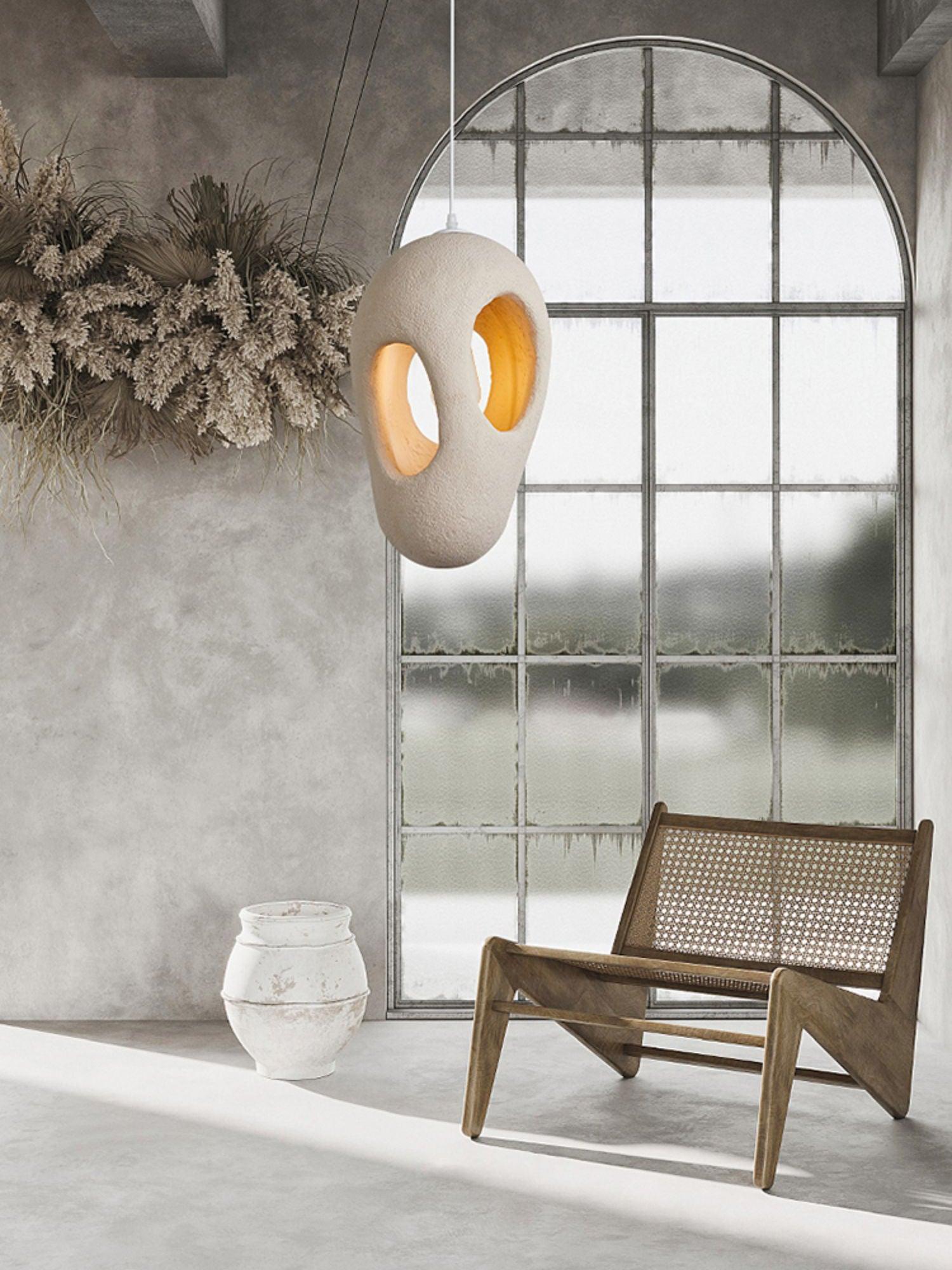 Hand-Built White Pendant Lamp - Lamp Outdoor