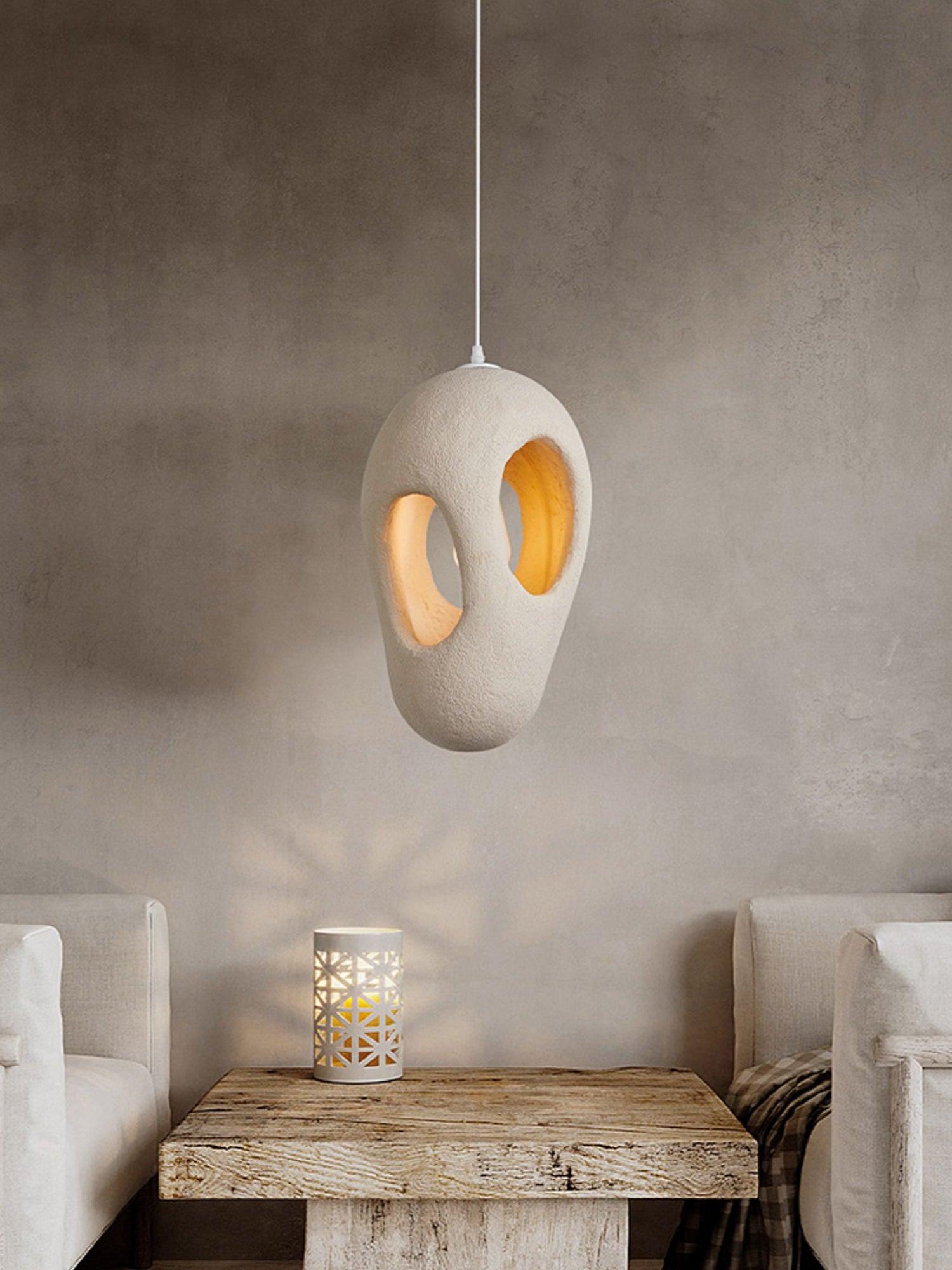 Hand-Built White Pendant Lamp - Lamp Outdoor