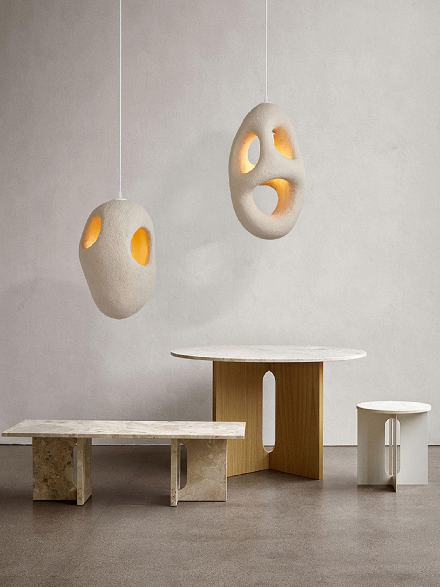 Hand-Built White Pendant Lamp - Lamp Outdoor