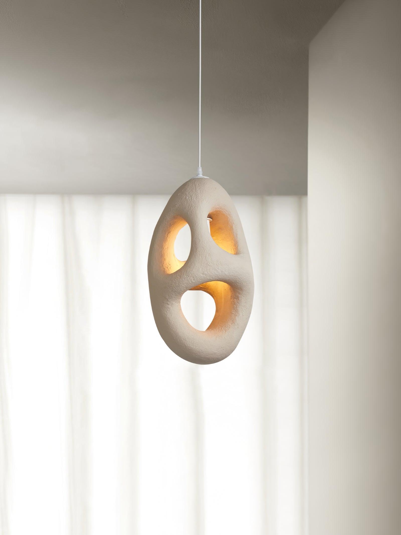 Hand-Built White Pendant Lamp - Lamp Outdoor