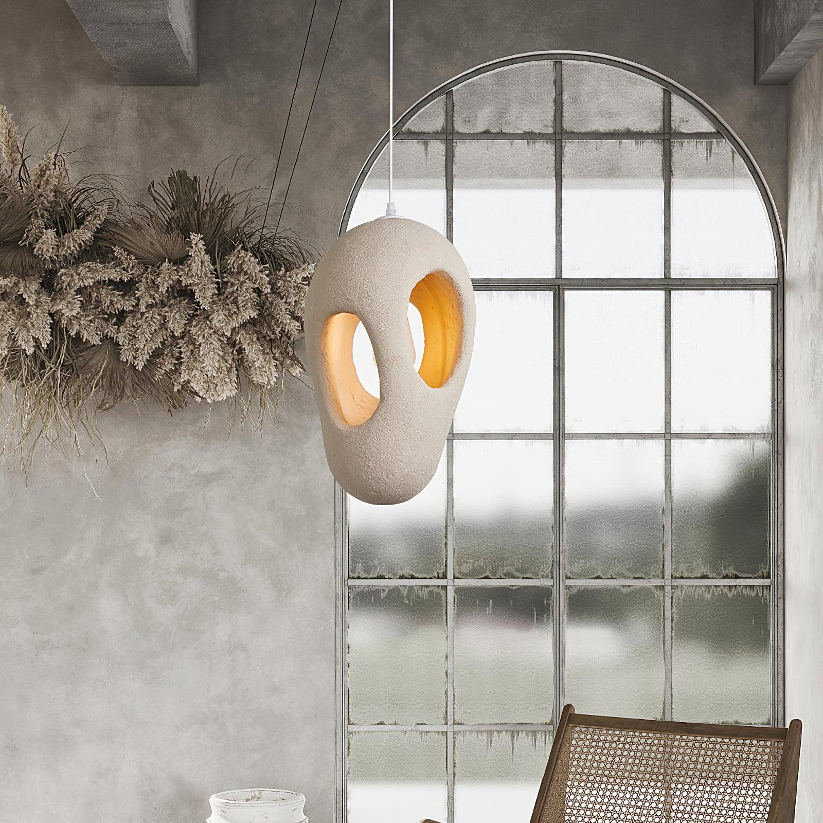 Hand-Built White Pendant Lamp - Lamp Outdoor
