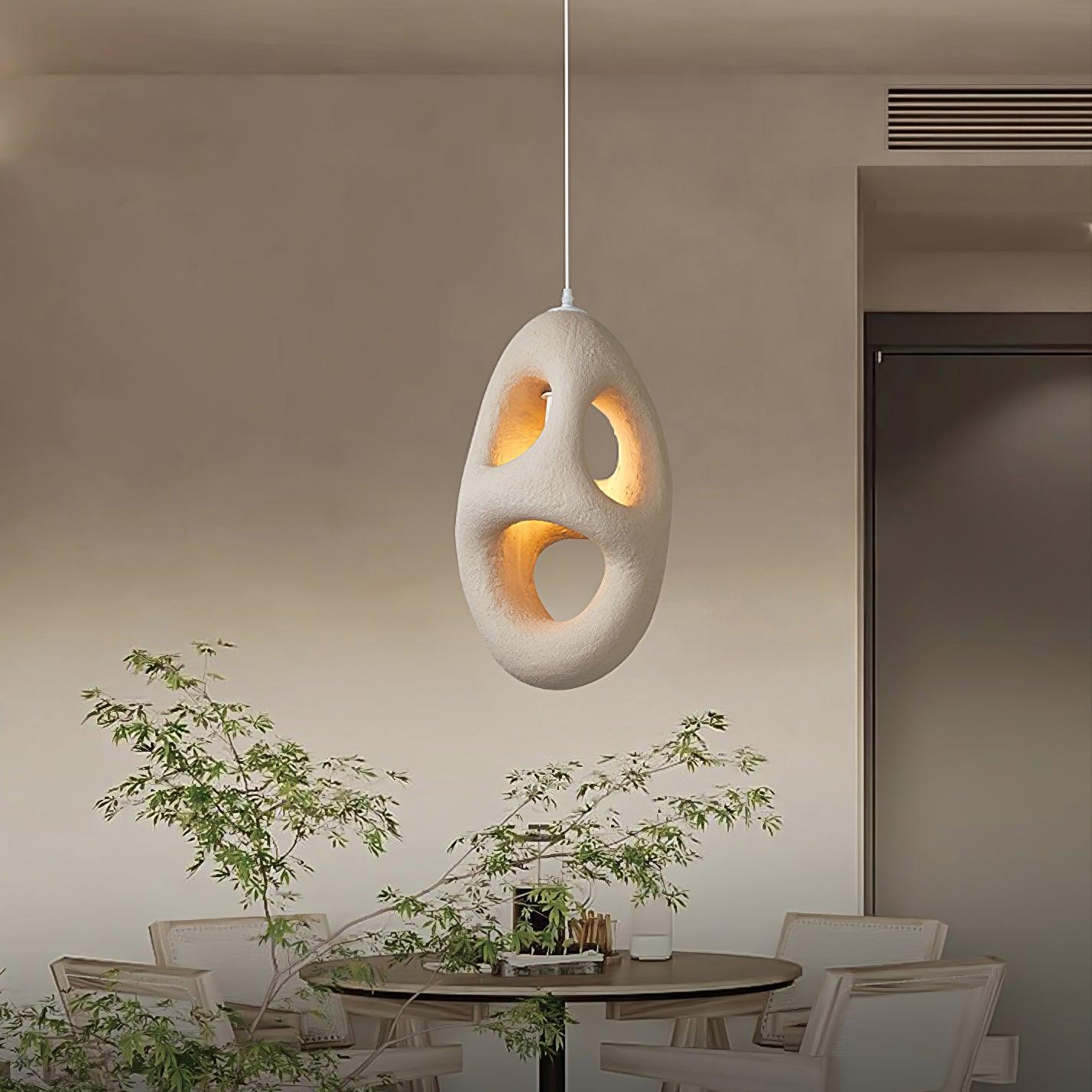 Hand-Built White Pendant Lamp - Lamp Outdoor