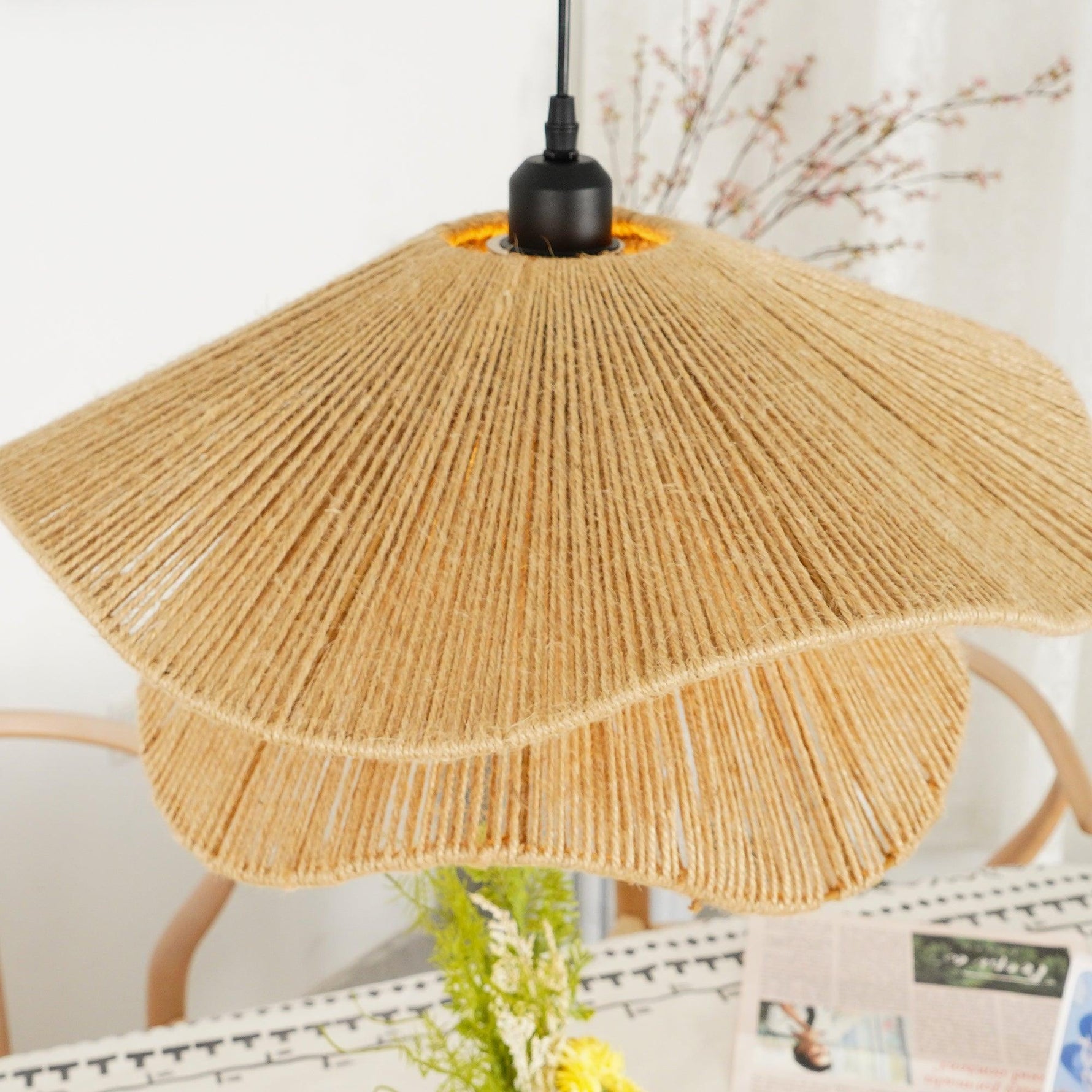 Handmade Straw Hat Pendant Lamp - Lamp Outdoor