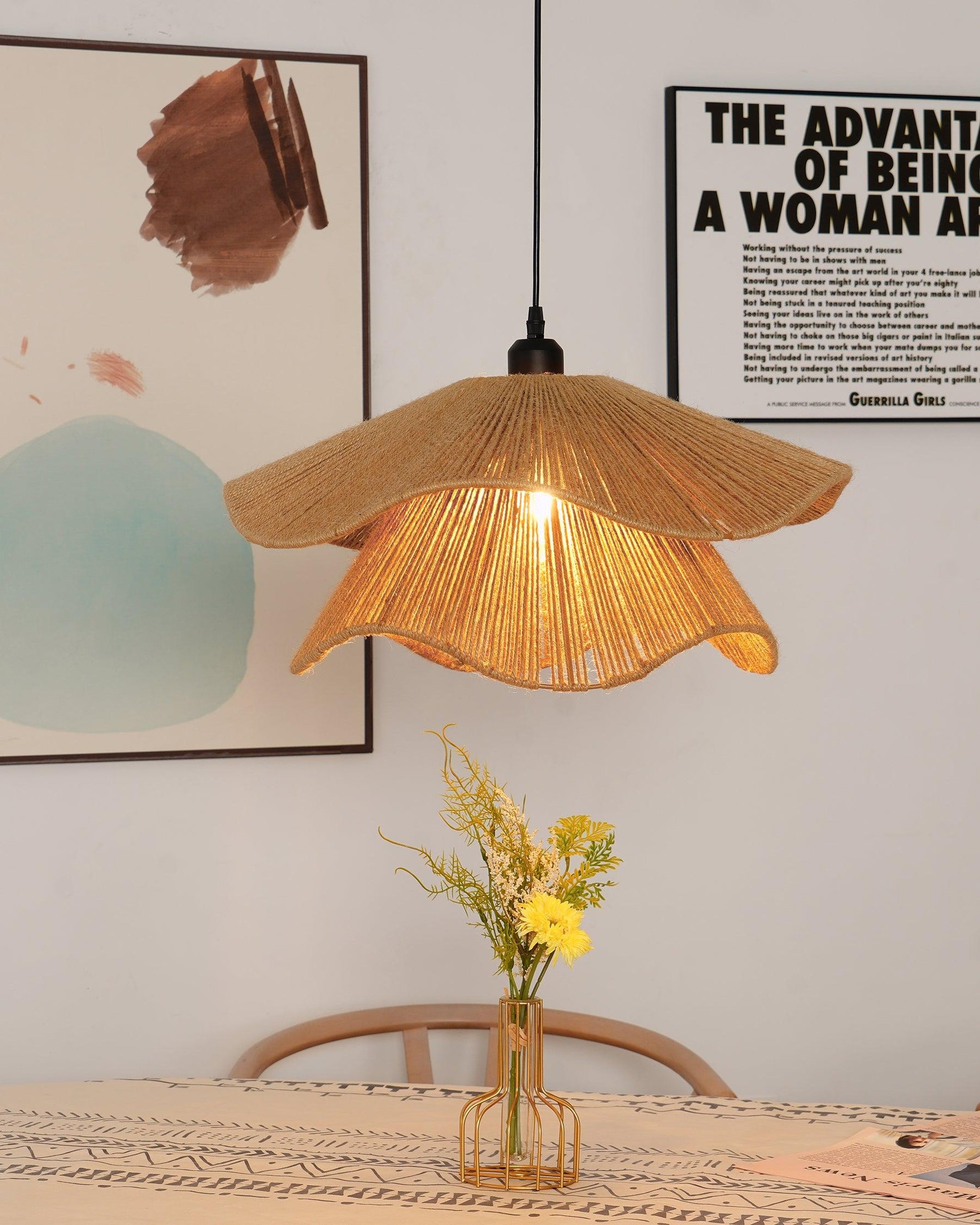 Handmade Straw Hat Pendant Lamp - Lamp Outdoor
