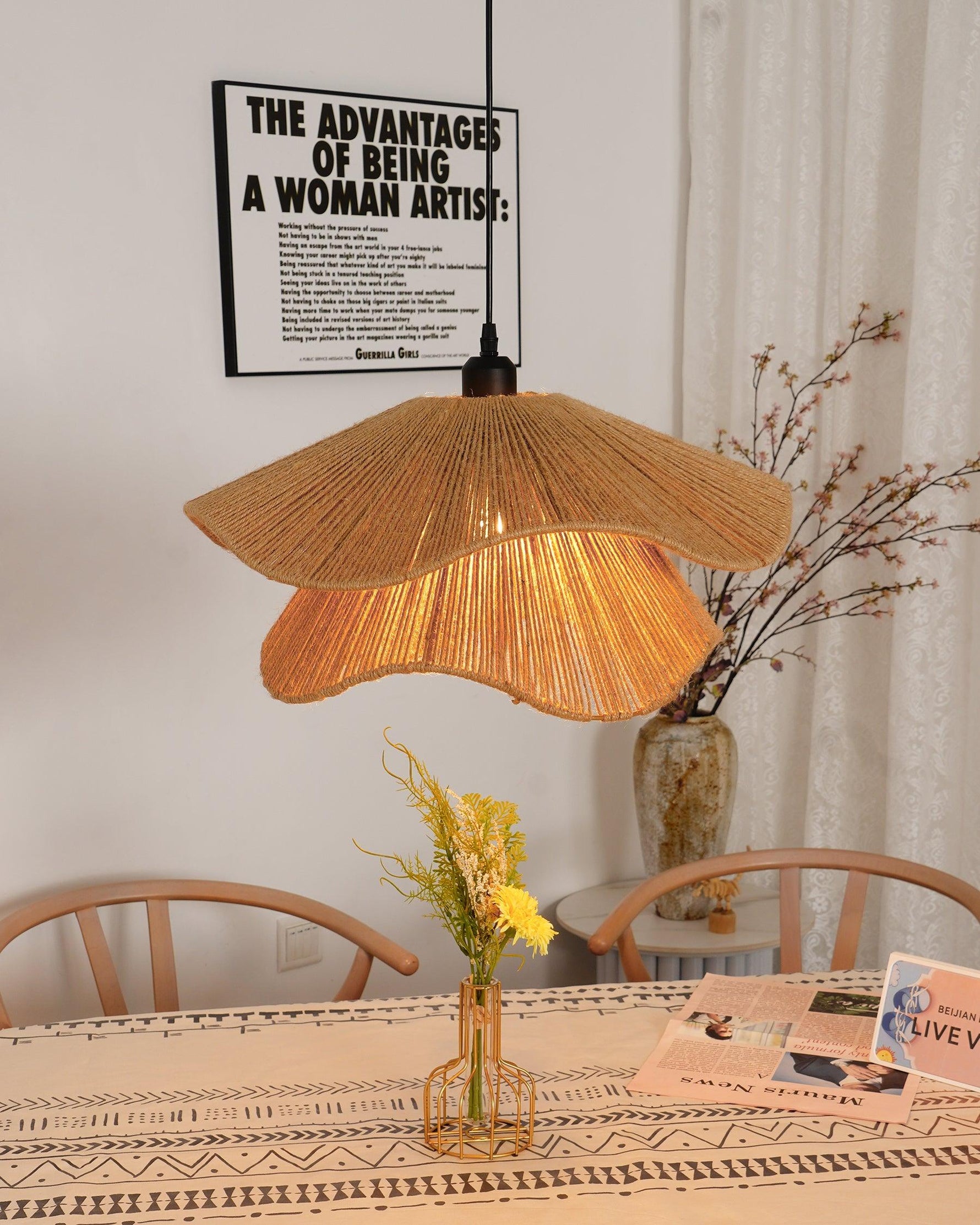 Handmade Straw Hat Pendant Lamp - Lamp Outdoor