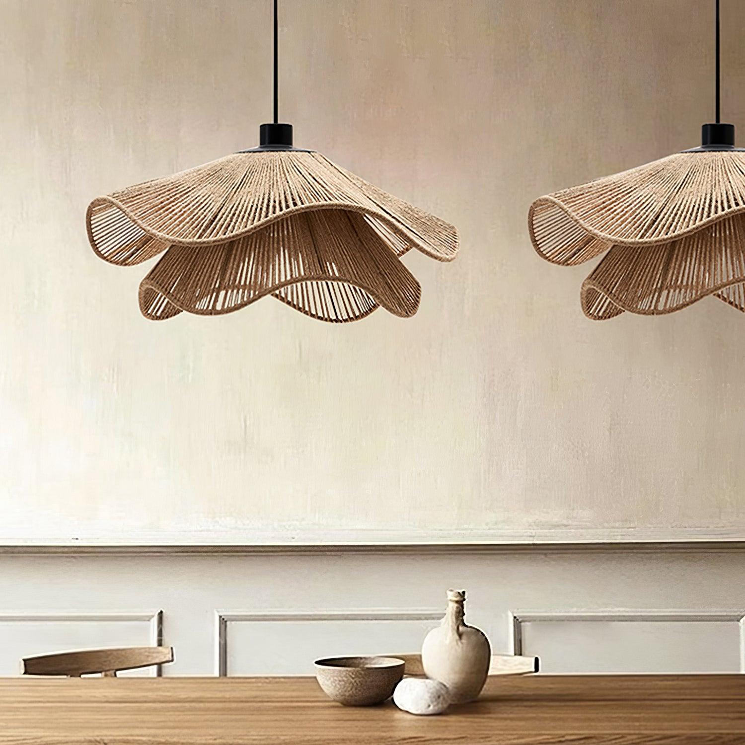 Handmade Straw Hat Pendant Lamp - Lamp Outdoor