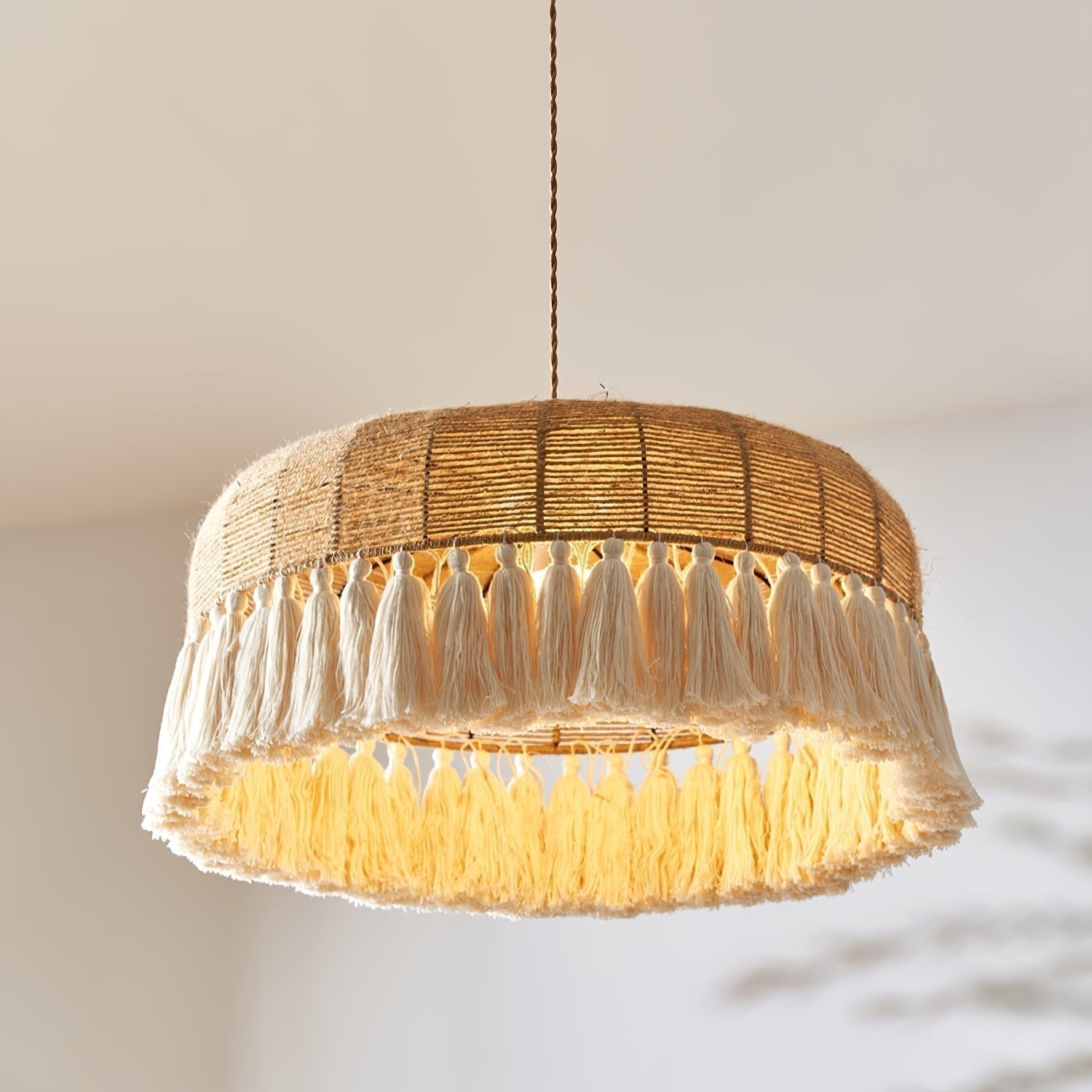 Handwoven Jute Pendant Light - Lamp Outdoor