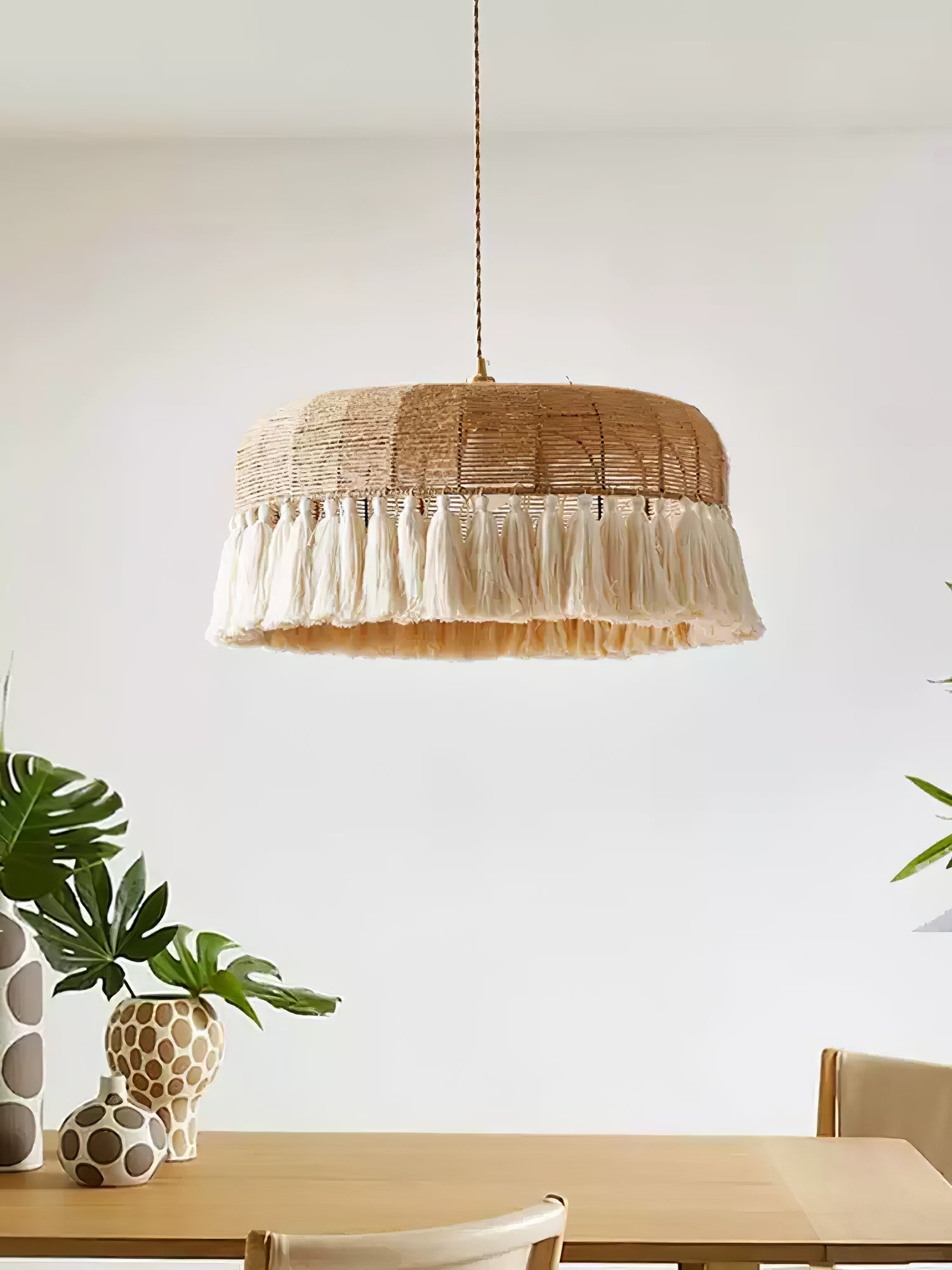 Handwoven Jute Pendant Light - Lamp Outdoor