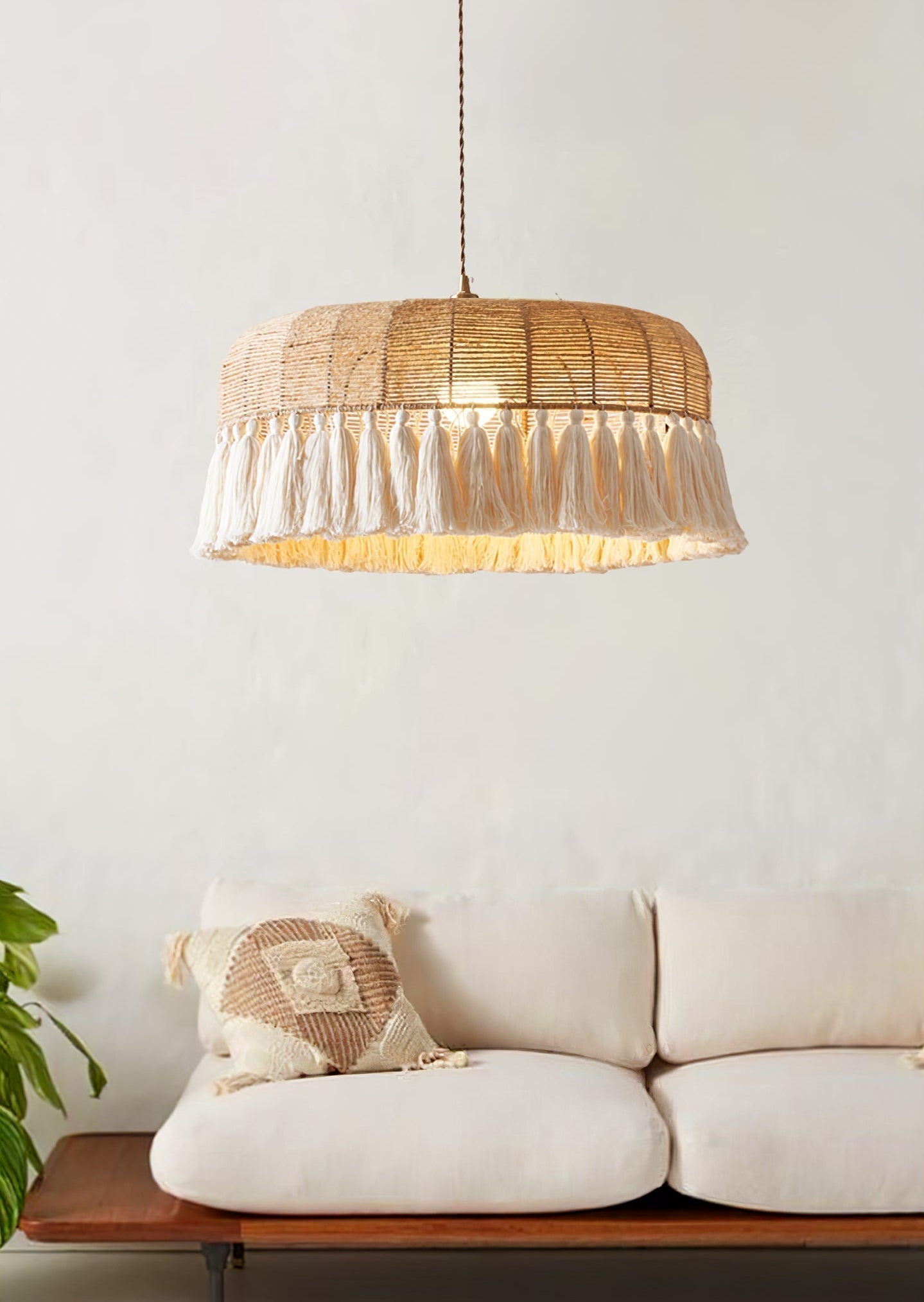 Handwoven Jute Pendant Light - Lamp Outdoor