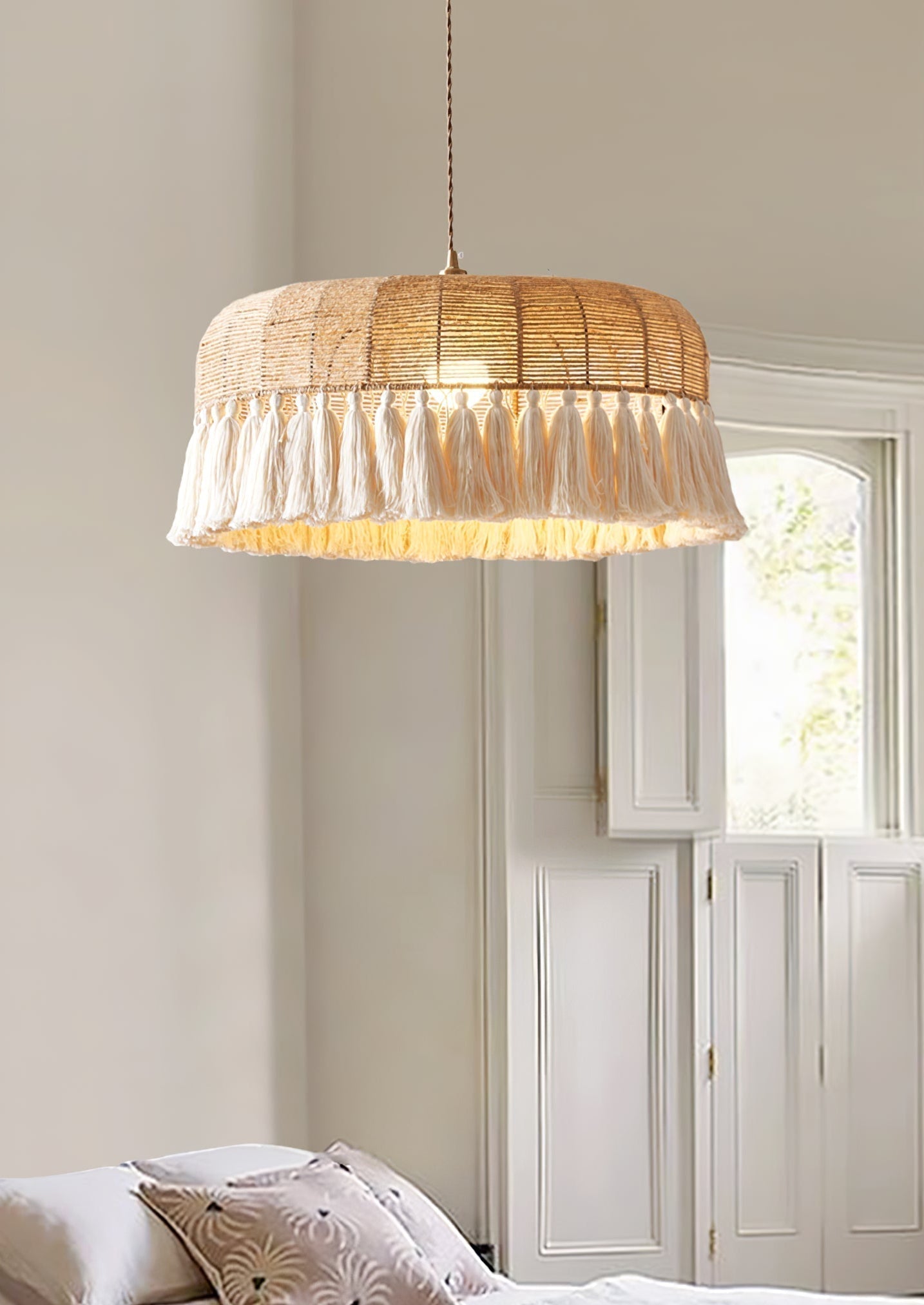 Handwoven Jute Pendant Light - Lamp Outdoor