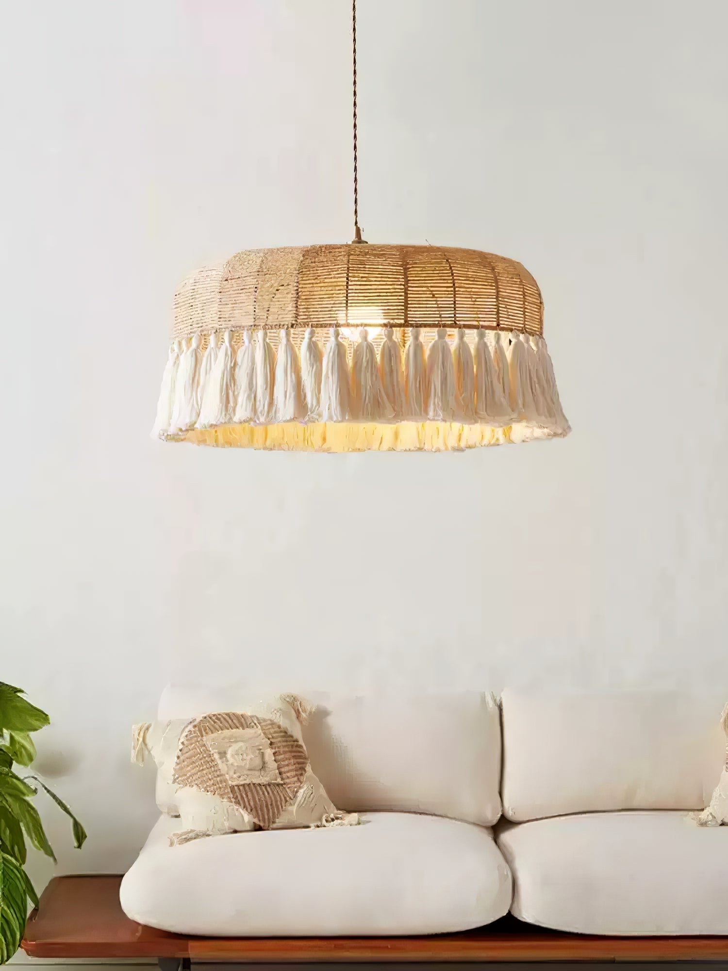 Handwoven Jute Pendant Light - Lamp Outdoor