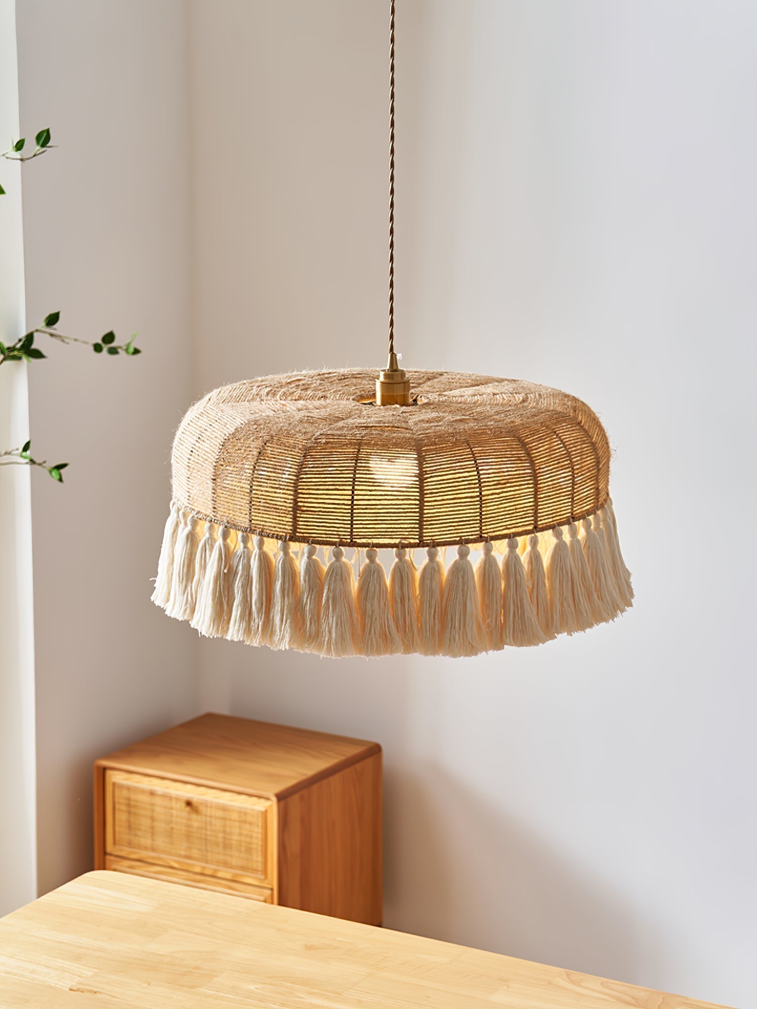 Handwoven Jute Pendant Light - Lamp Outdoor
