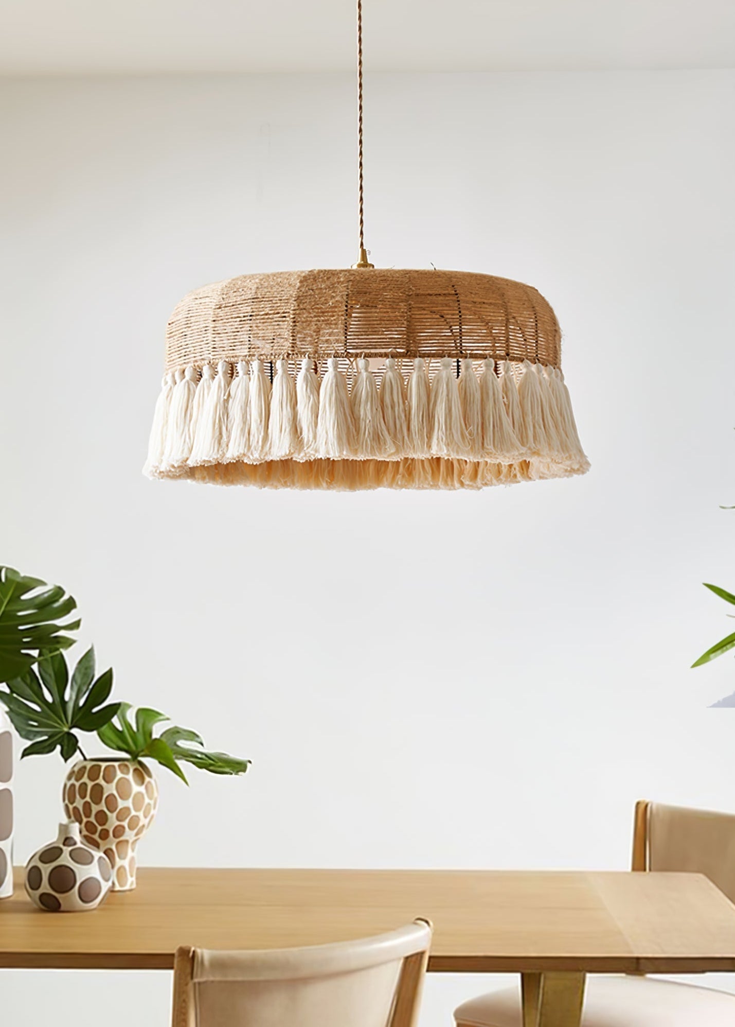 Handwoven Jute Pendant Light - Lamp Outdoor