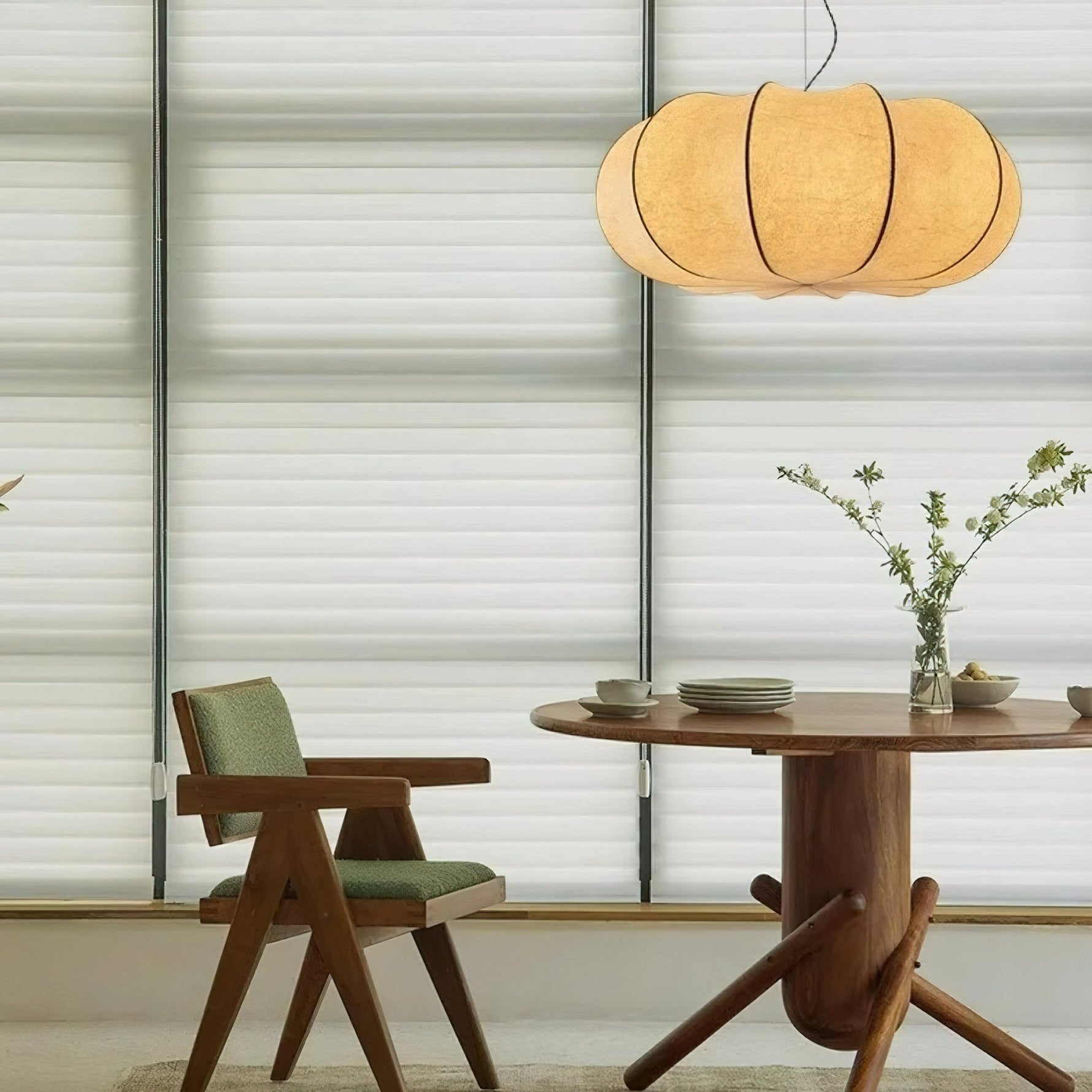 Oblate Silk Pendant Lamp - Lamp Outdoor