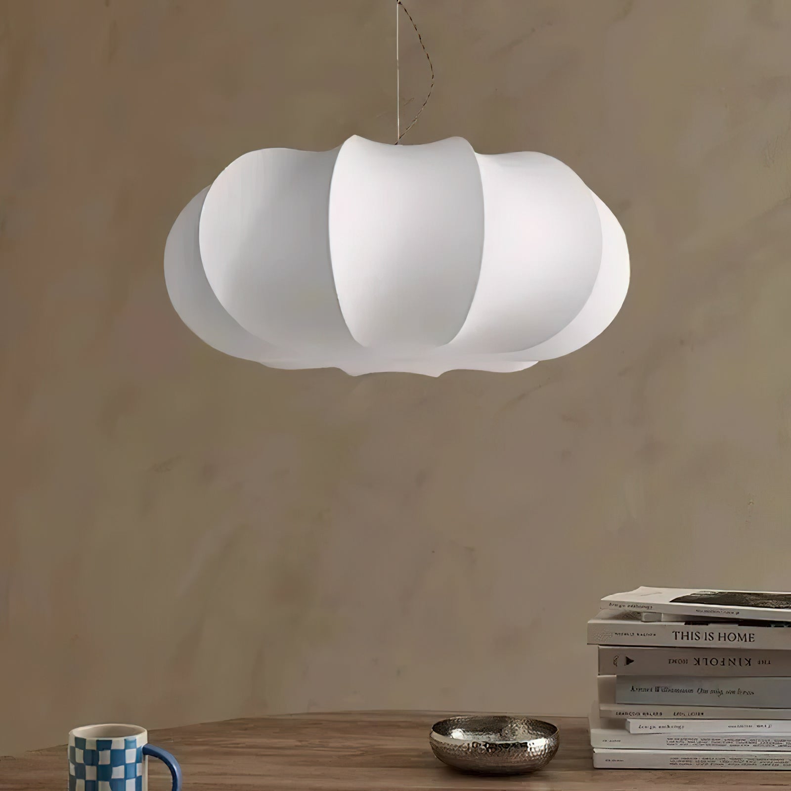 Oblate Silk Pendant Lamp - Lamp Outdoor