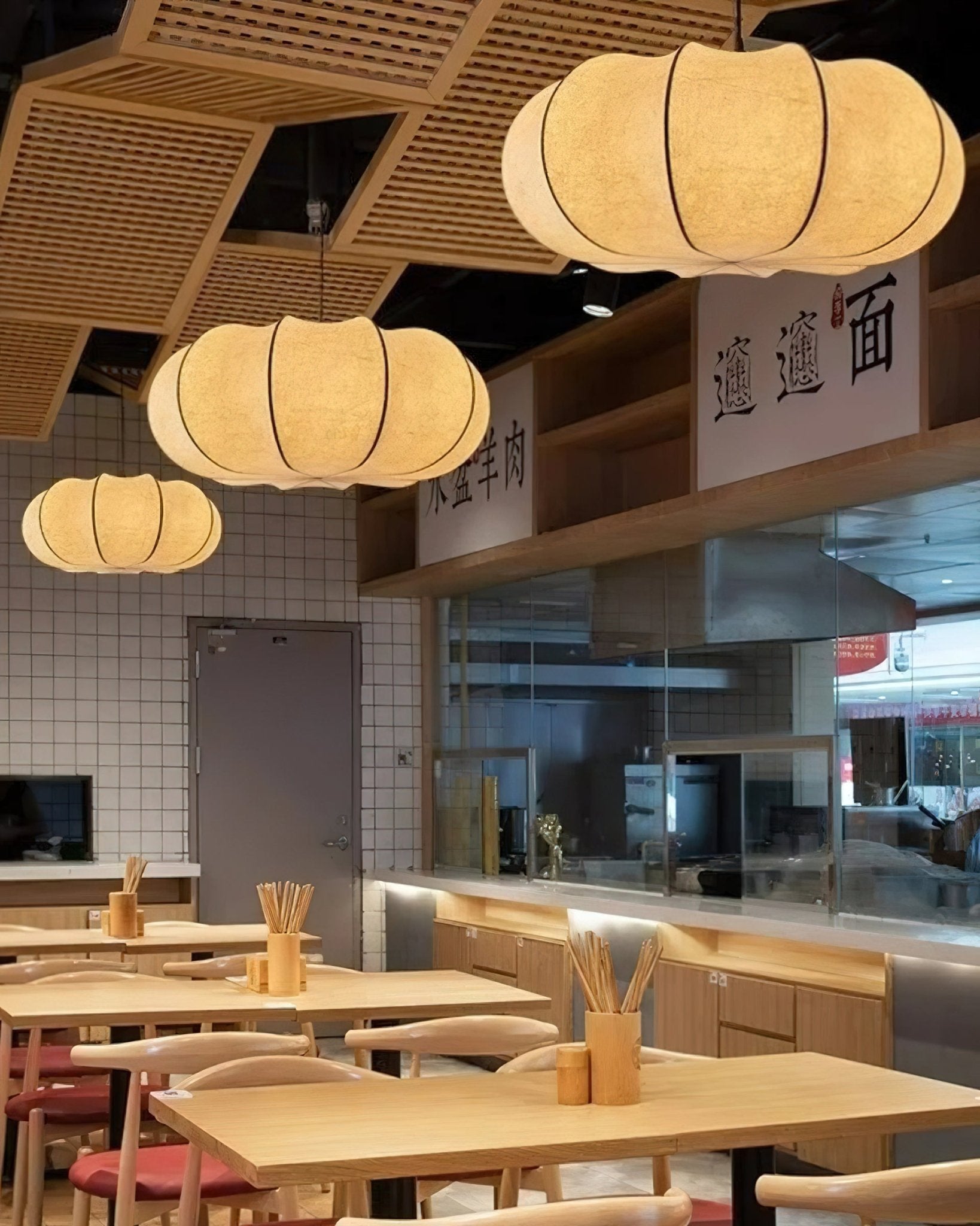 Oblate Silk Pendant Lamp - Lamp Outdoor