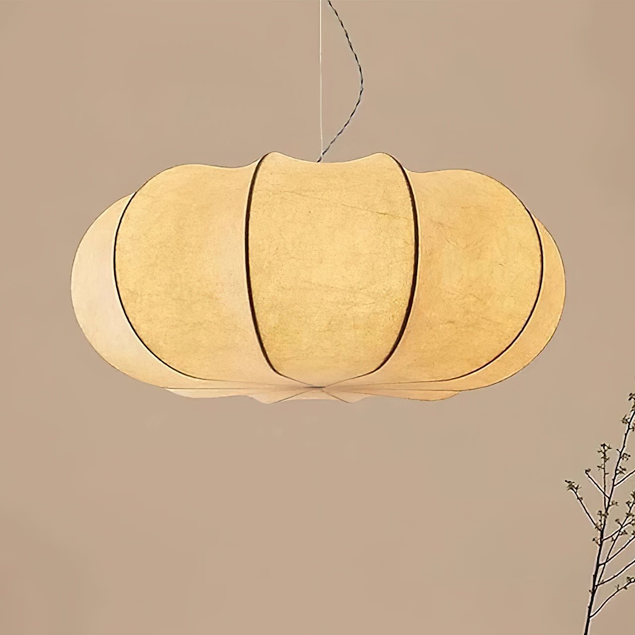 Oblate Silk Pendant Lamp - Lamp Outdoor