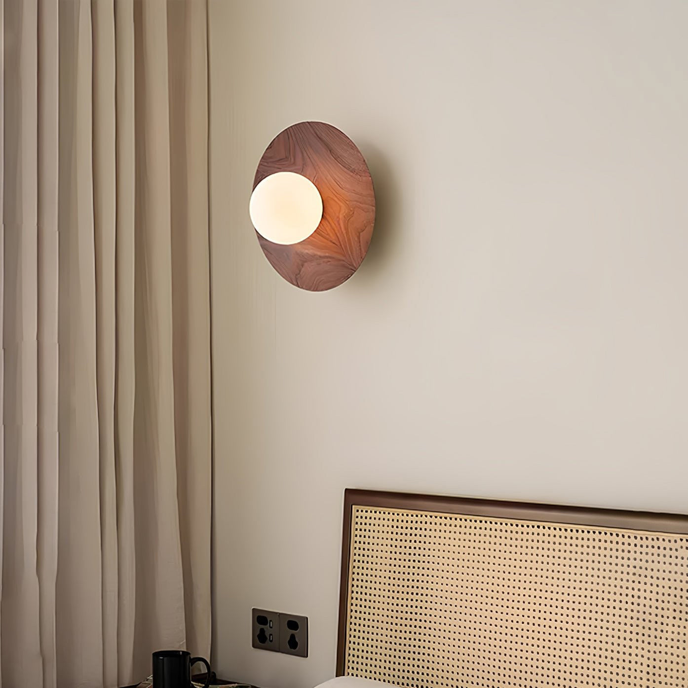 Harmonia Farmhouse Walnut Wood Wall Light