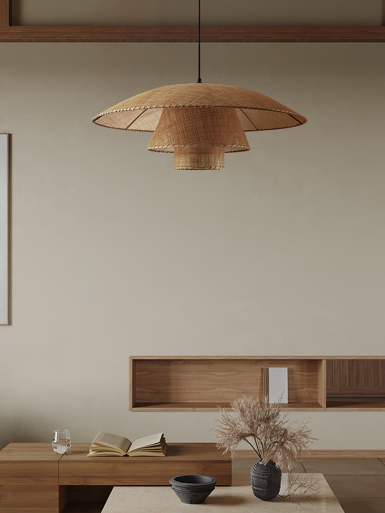 Hat Weave Rattan Pendant Lamp - Lamp Outdoor
