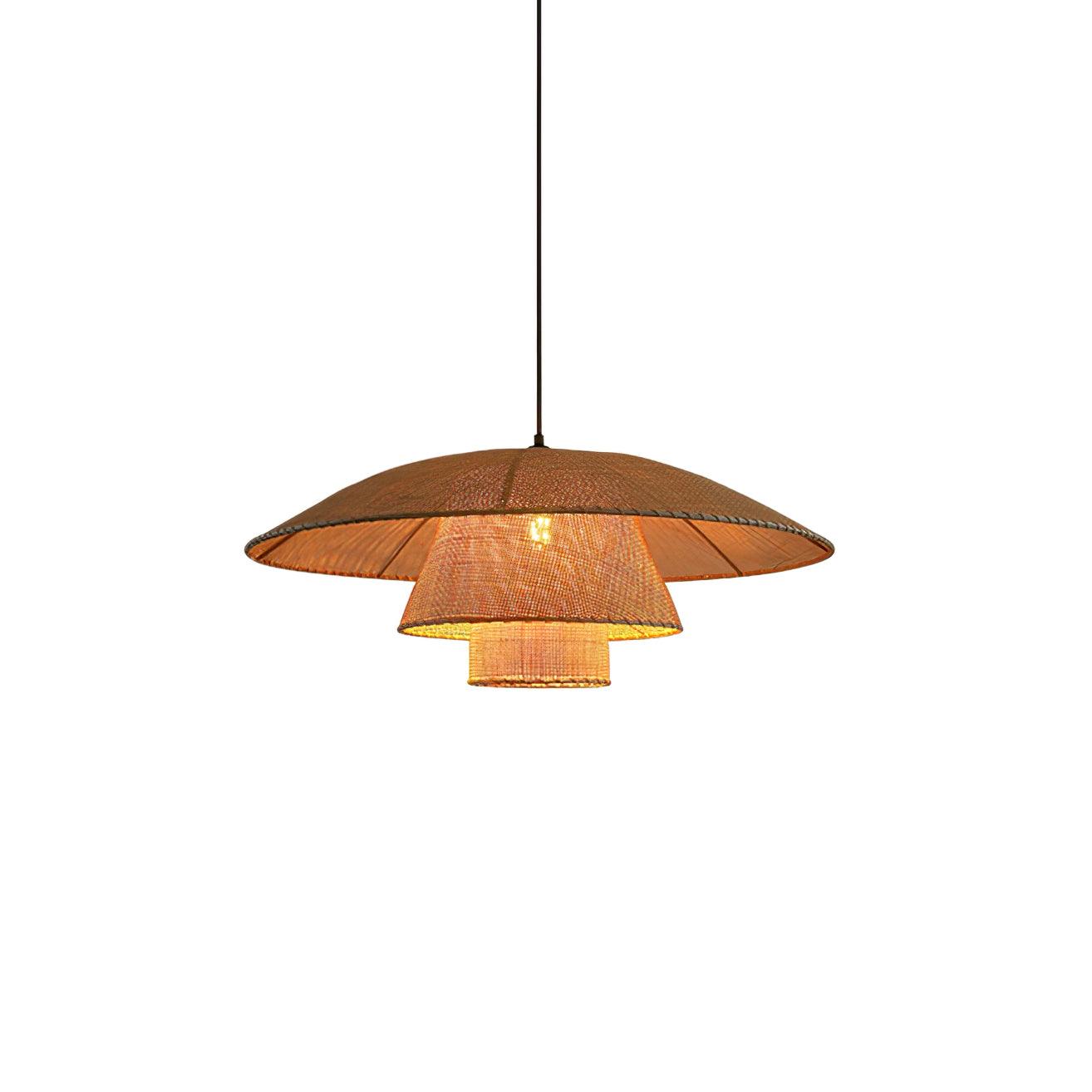 Hat Weave Rattan Pendant Lamp - Lamp Outdoor