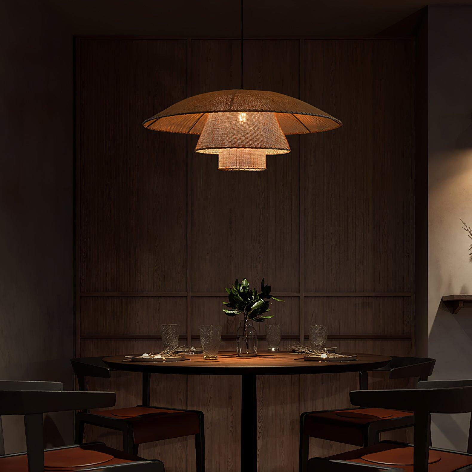 Hat Weave Rattan Pendant Lamp - Lamp Outdoor
