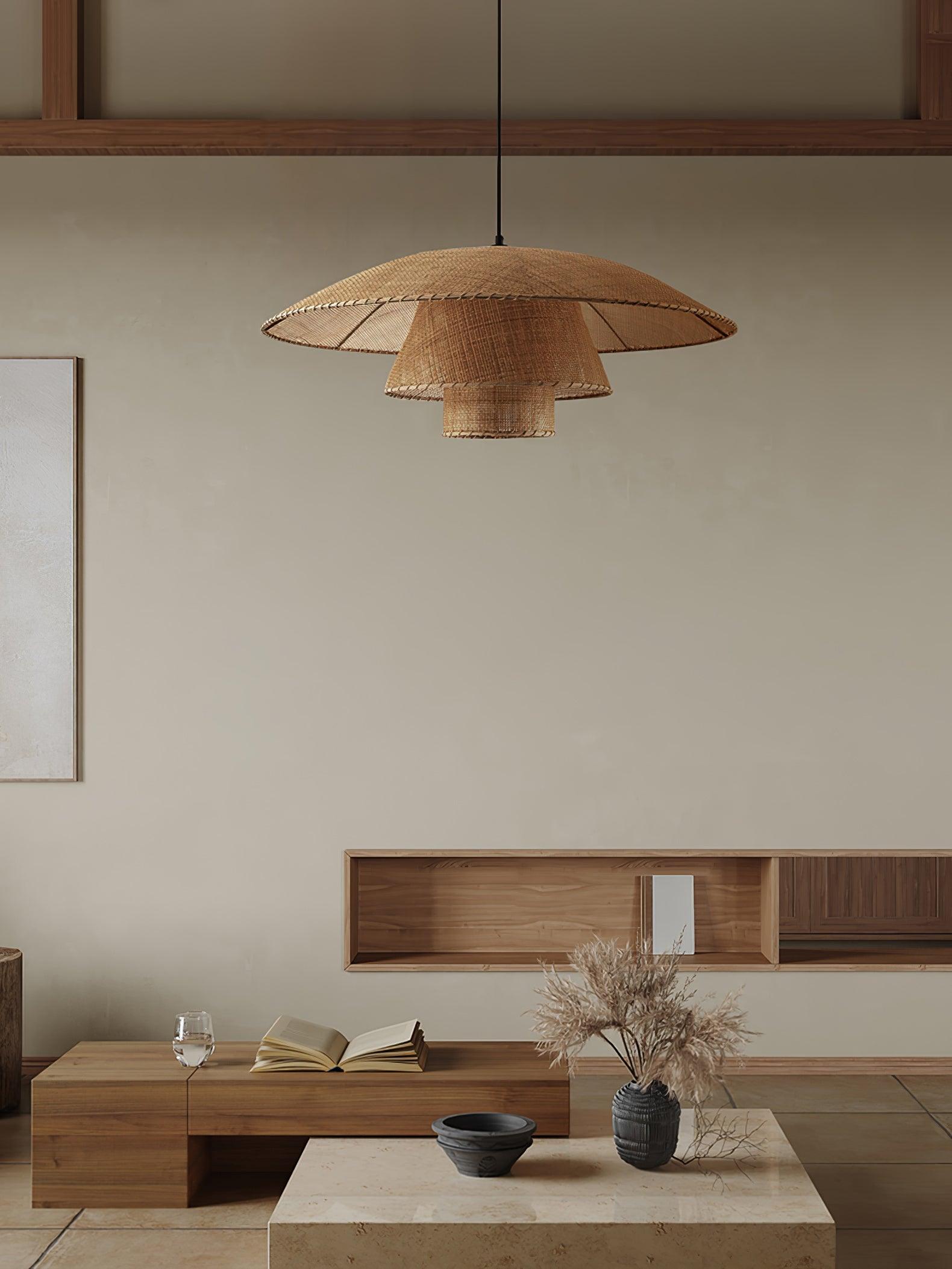 Hat Weave Rattan Pendant Lamp - Lamp Outdoor