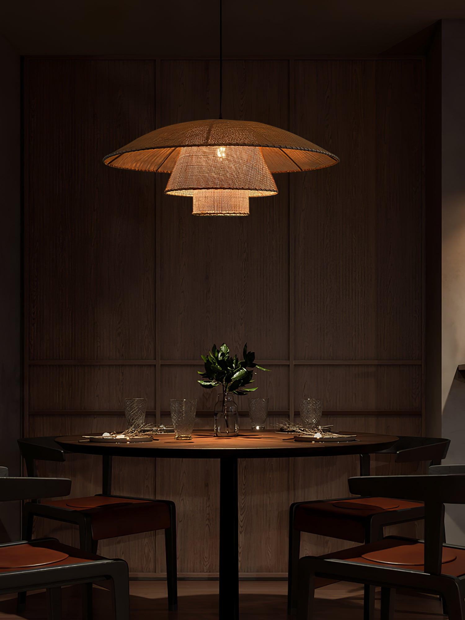 Hat Weave Rattan Pendant Lamp - Lamp Outdoor
