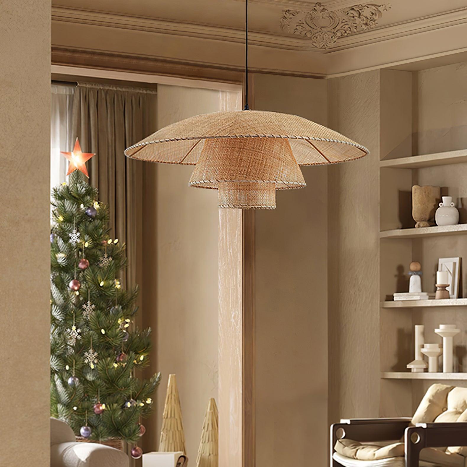 Hat Weave Rattan Pendant Lamp - Lamp Outdoor