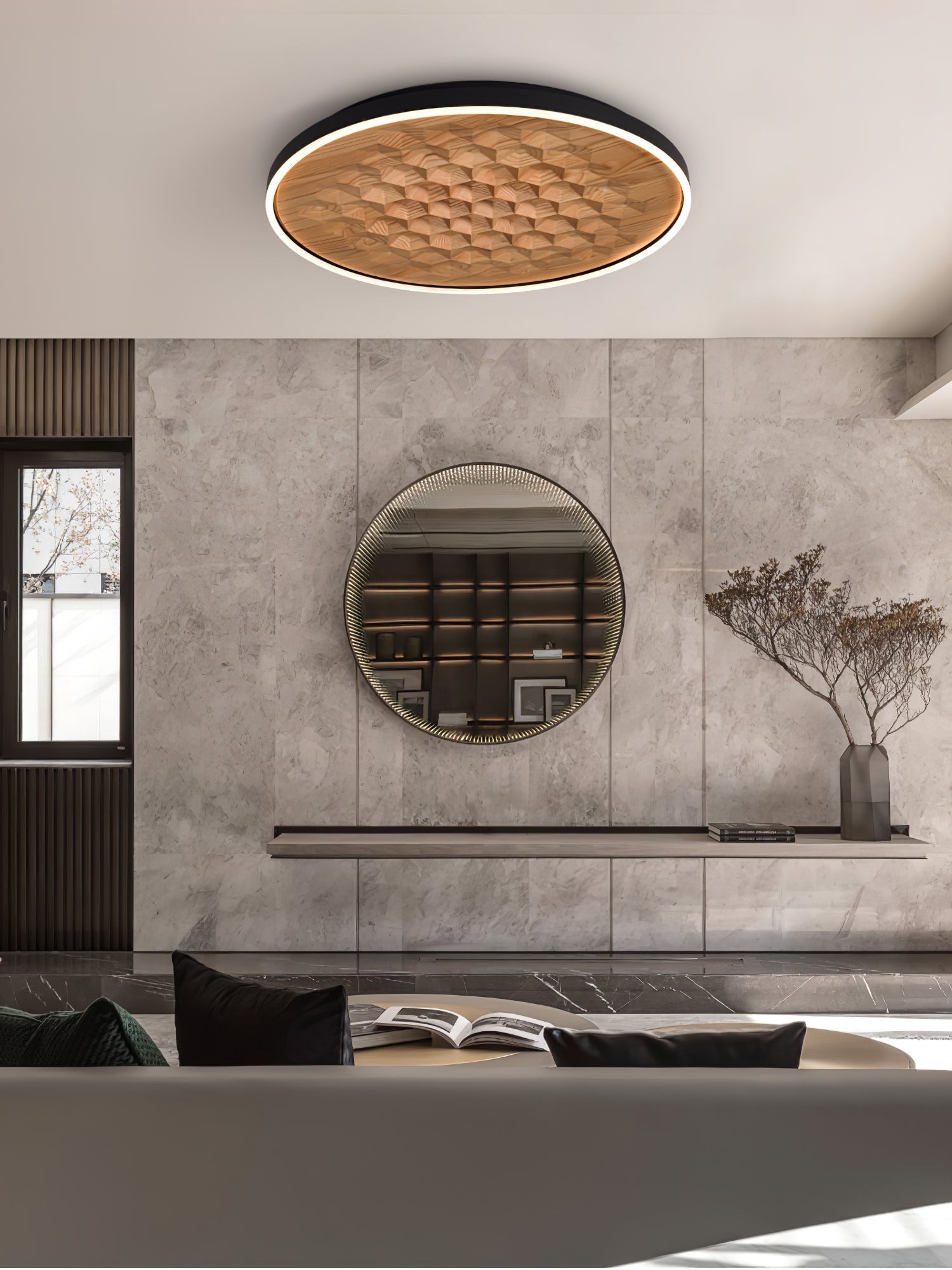 Cevynira Textured Bronze Flush Mount - Lamp Outdoor
