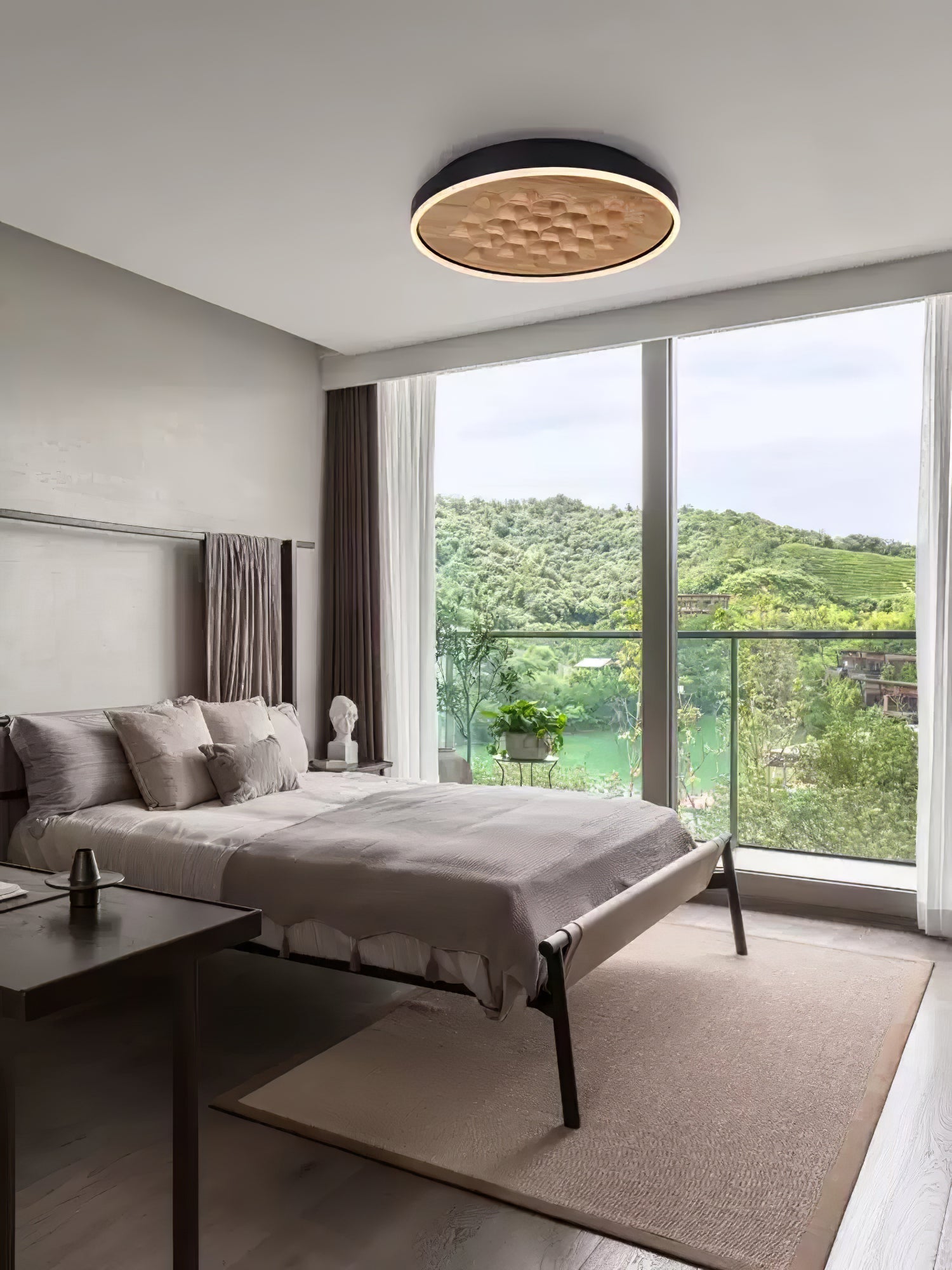 Cevynira Textured Bronze Flush Mount - Lamp Outdoor