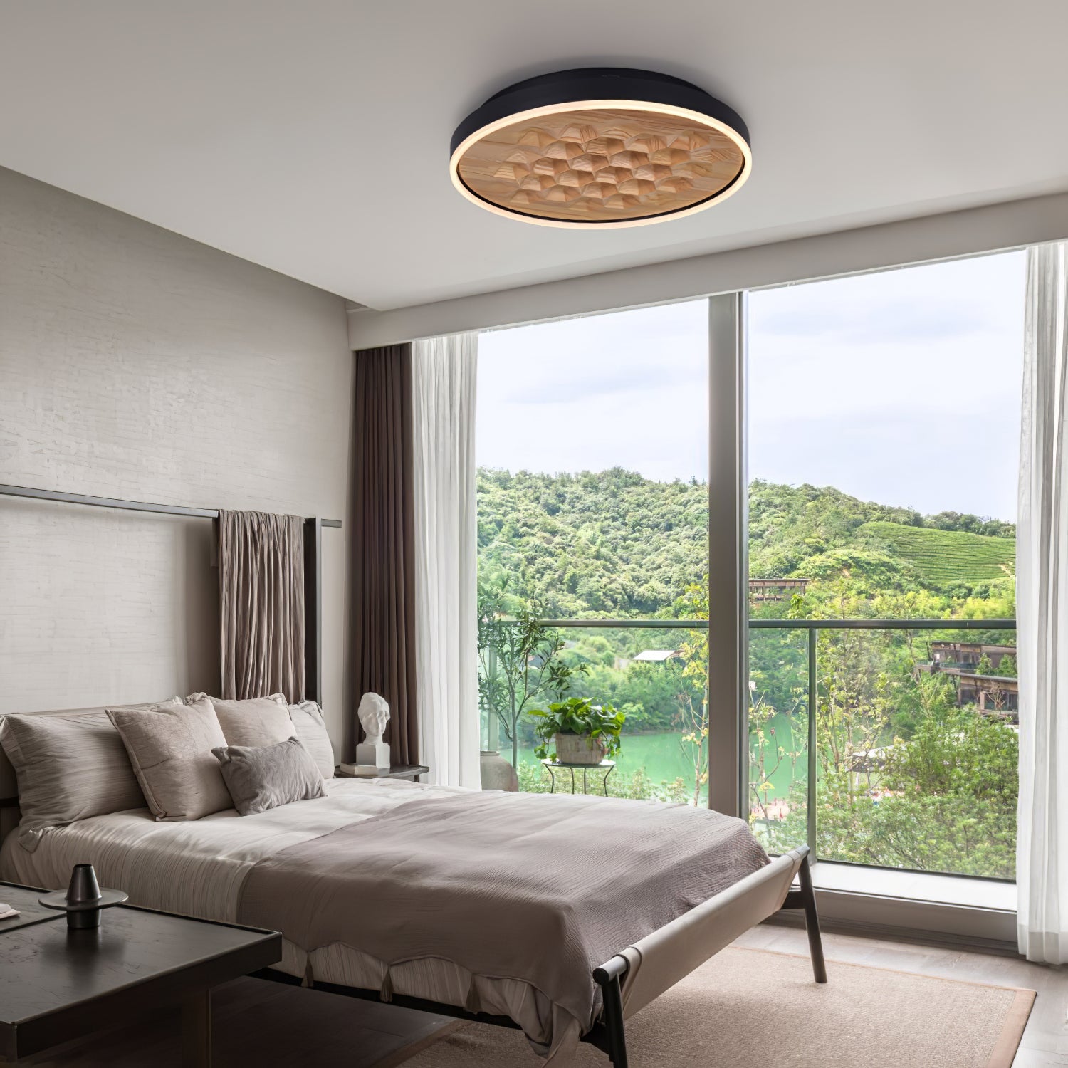 Cevynira Textured Bronze Flush Mount - Lamp Outdoor