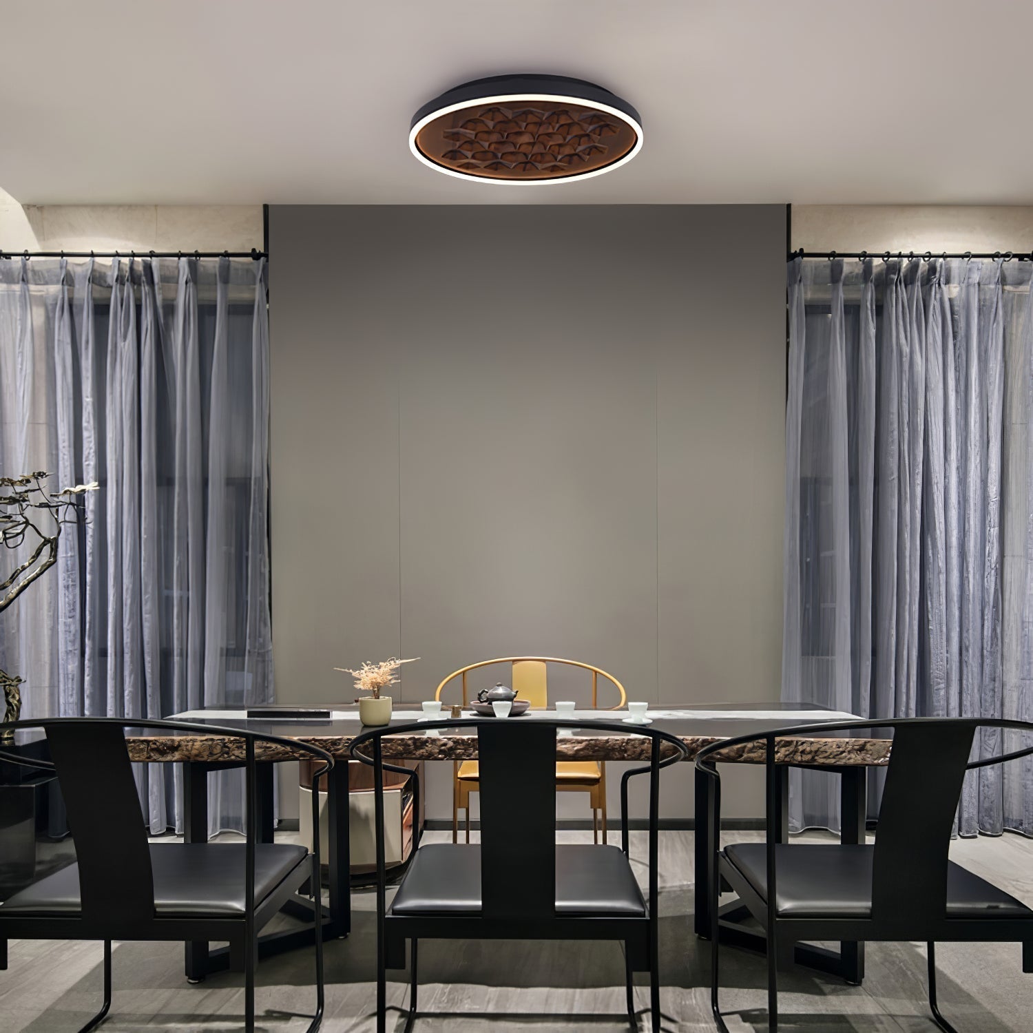 Cevynira Textured Bronze Flush Mount - Lamp Outdoor