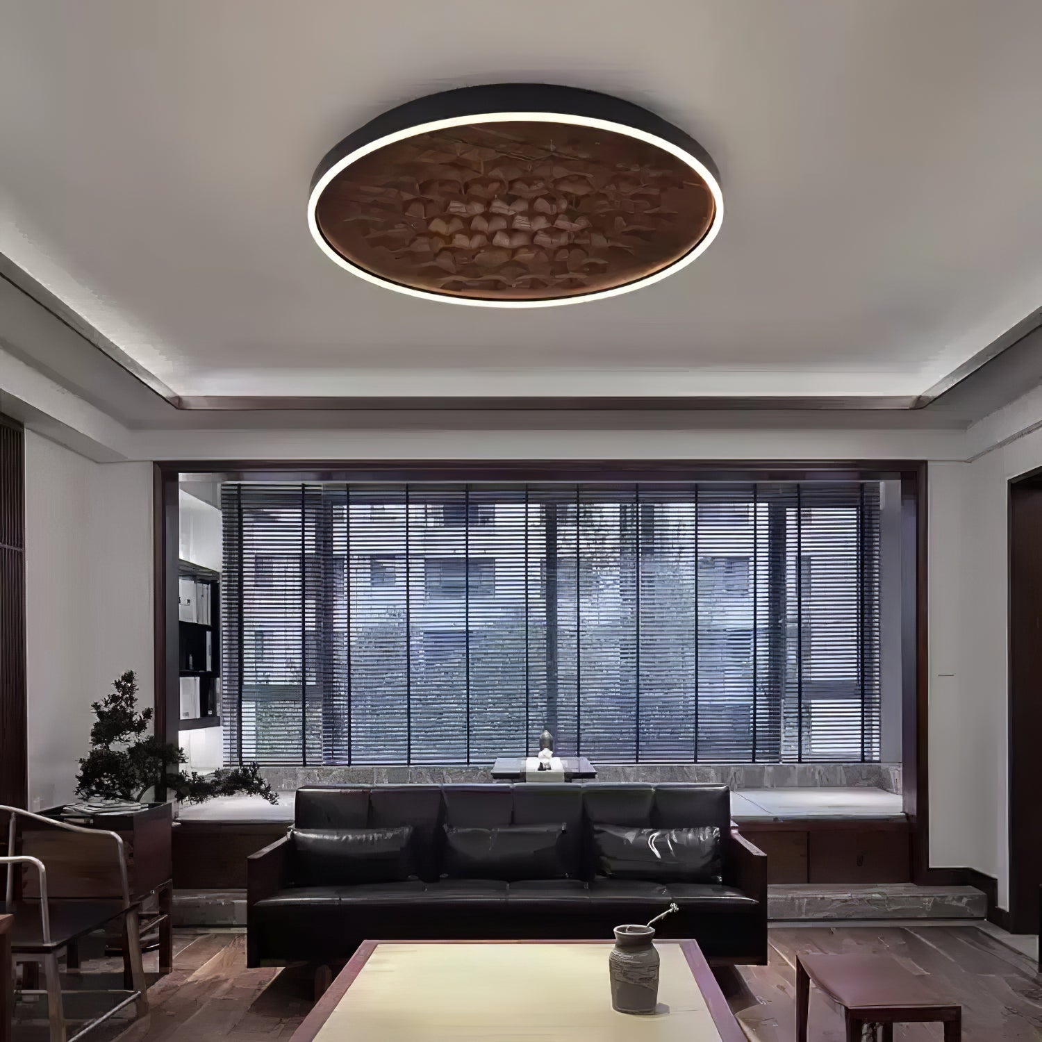 Cevynira Textured Bronze Flush Mount - Lamp Outdoor