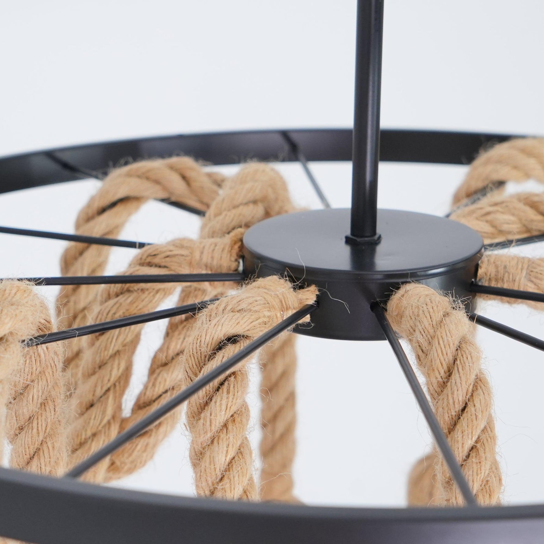 Hemp Rope Industrial Six Head Chandelier - Lamp Outdoor