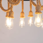 Hemp Rope Industrial Six Head Chandelier - Lamp Outdoor