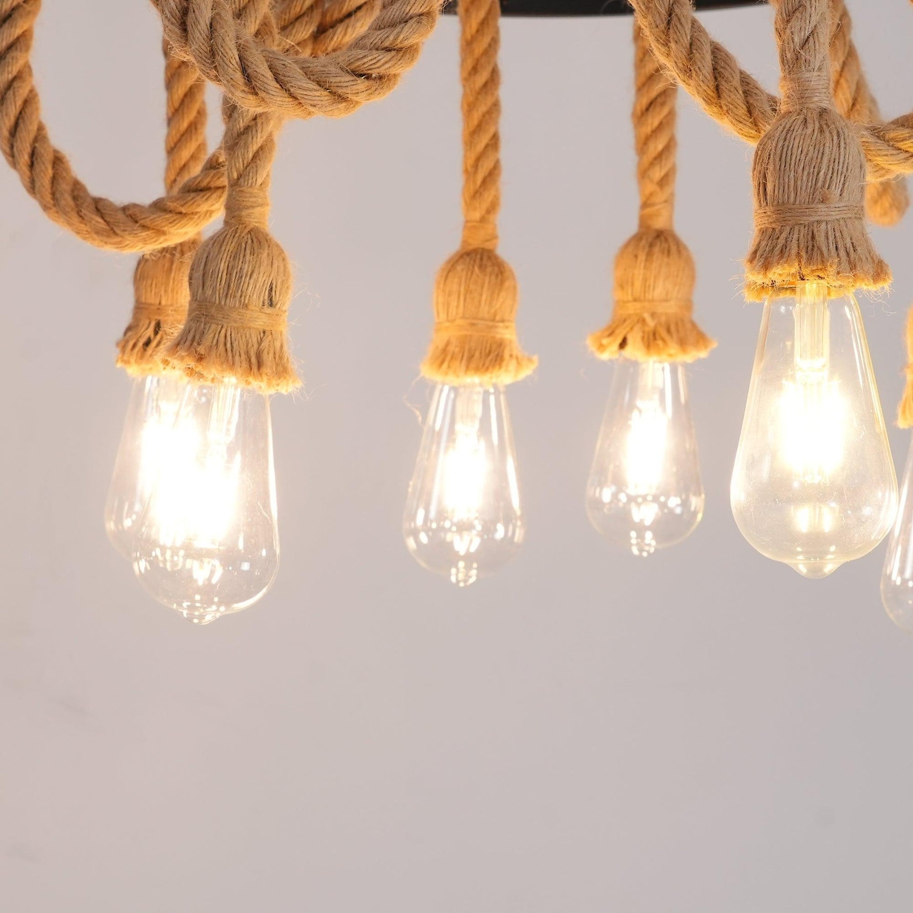 Hemp Rope Industrial Six Head Chandelier - Lamp Outdoor