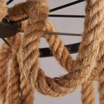 Hemp Rope Industrial Six Head Chandelier - Lamp Outdoor