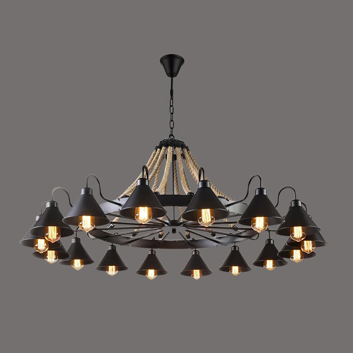 Aiden Industrial Metal Chandelier - Lamp Outdoor